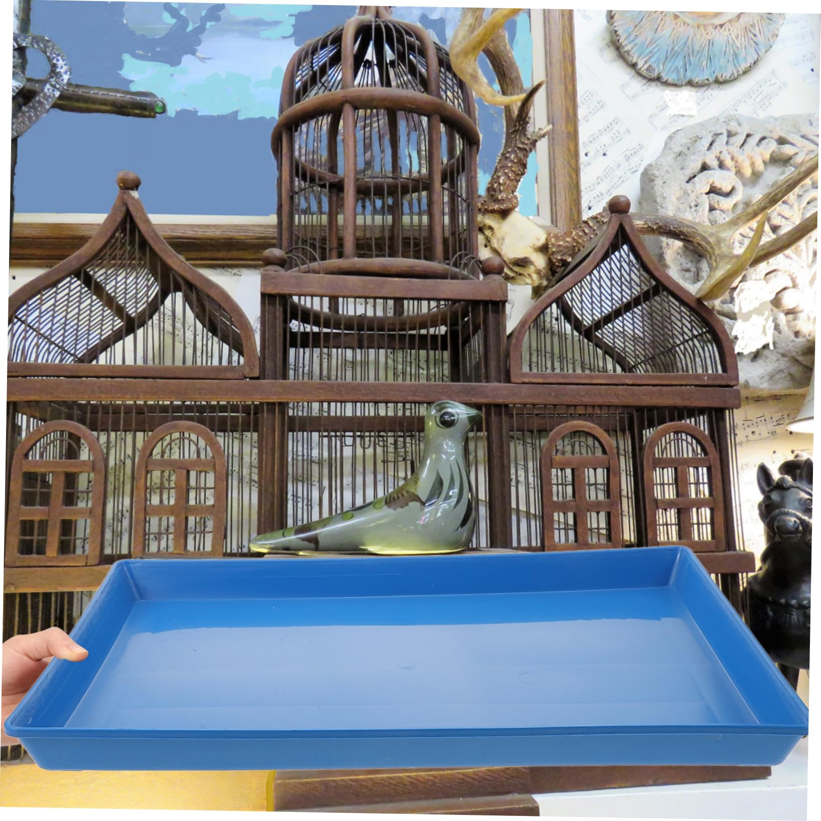 Totority Dog Crate Tray Reusable Plastic Toilet Pan for Cage Easy to Clean Design Fits