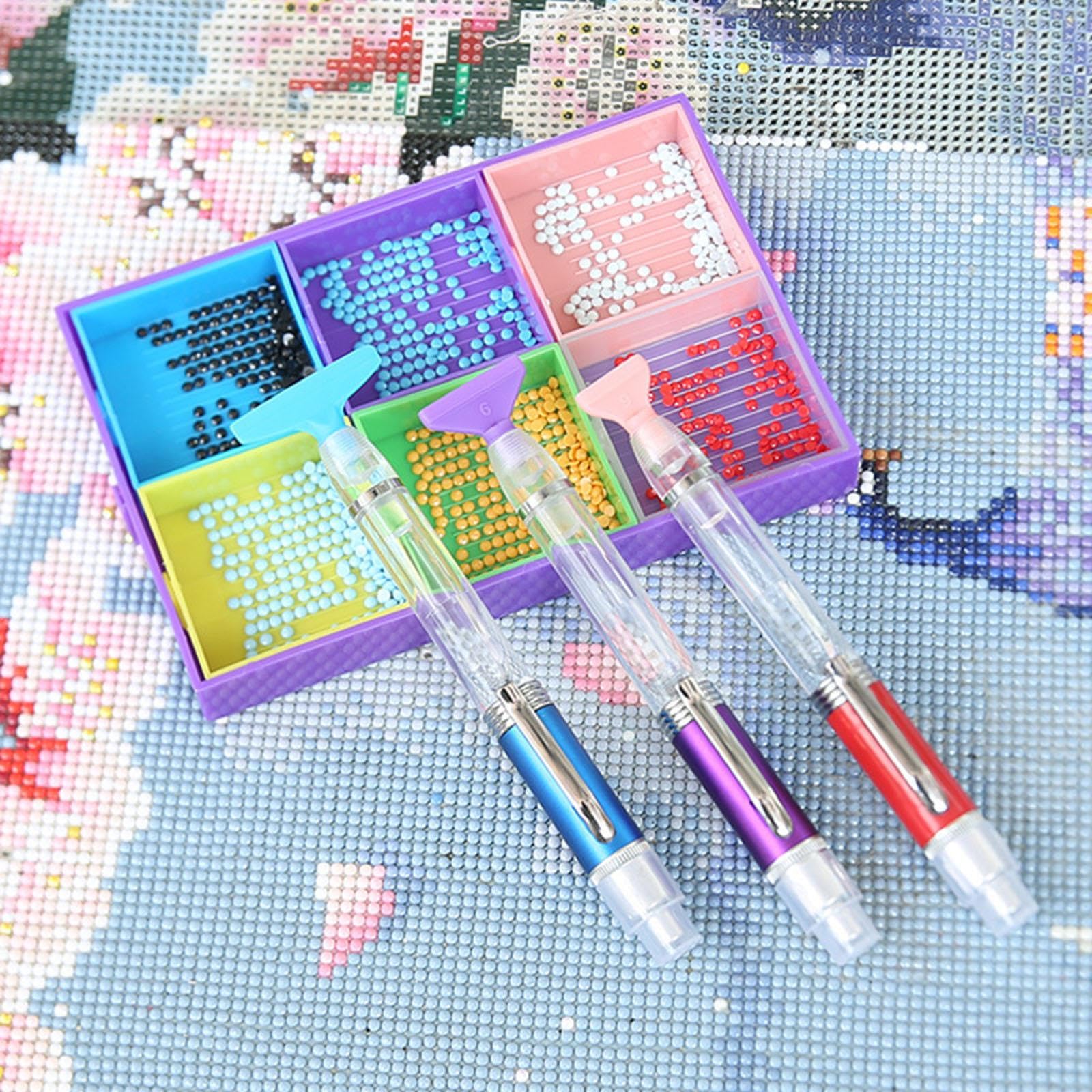 Bnf Diamond Painting Pen Kit Point Drill Pen for DIY 5D Diamond | Crafts Embroidery Purple| Crafts | Needle| Crafts & Yarn | Embroidery & Cross Stitch | Hand Embroidery Kits | Cross Stitch Kits'-image-42
