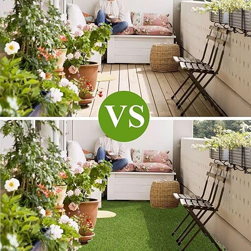 Miniatura 7 de HEBE Alfombra de Césped Artificial, 2'x6', Tapete de Césped con Orificio de Drenaje, Tapete de Césped Reutilizable Almohadilla de Orina para