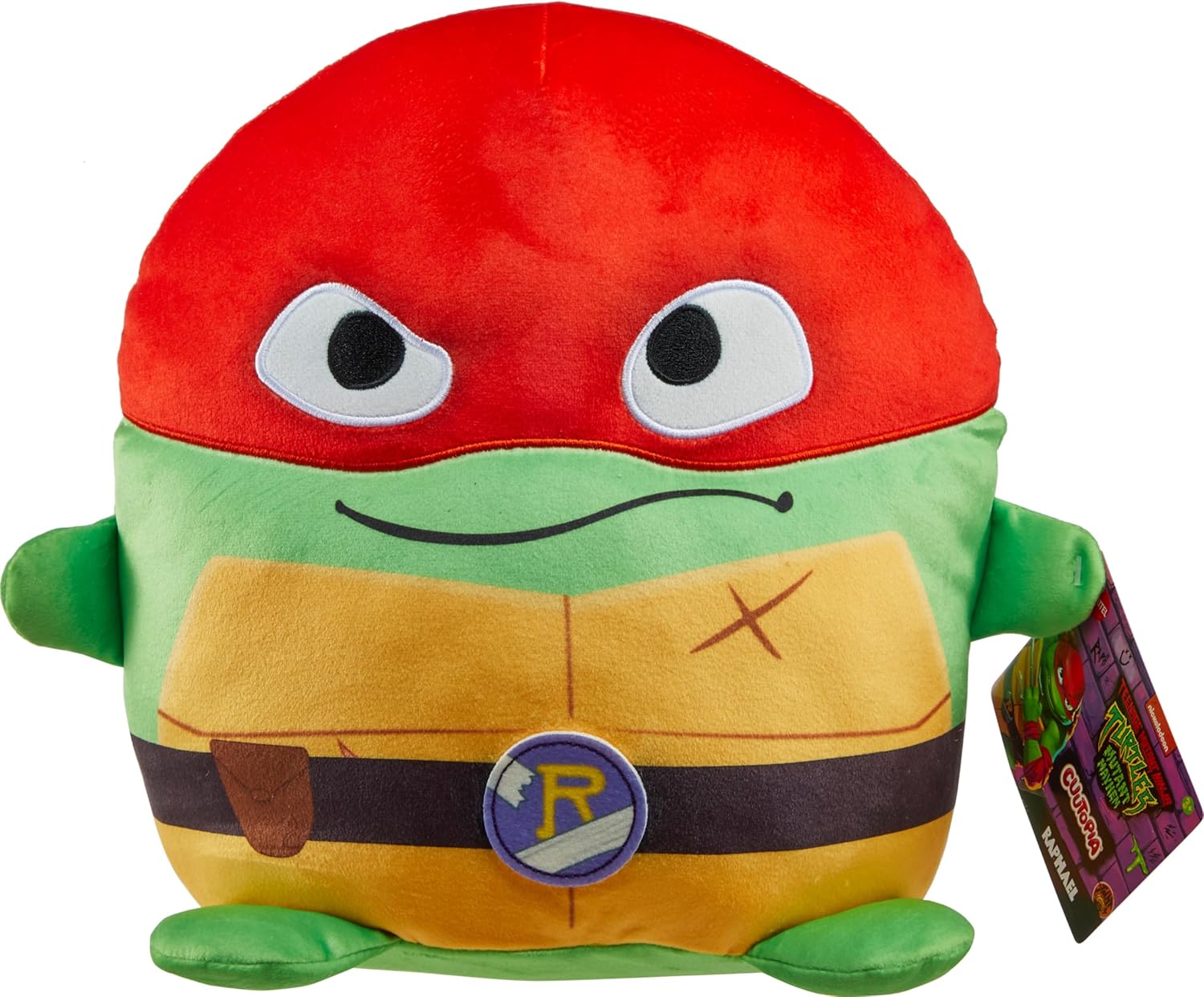 Mattel Teenage Mutant Ninja Turtles: Mutant Mayhem Cuutopia Plush Toy, 10-Inch Michelangelo Kawaii-Style Soft Figure, Orange Masked Mikey Collectible