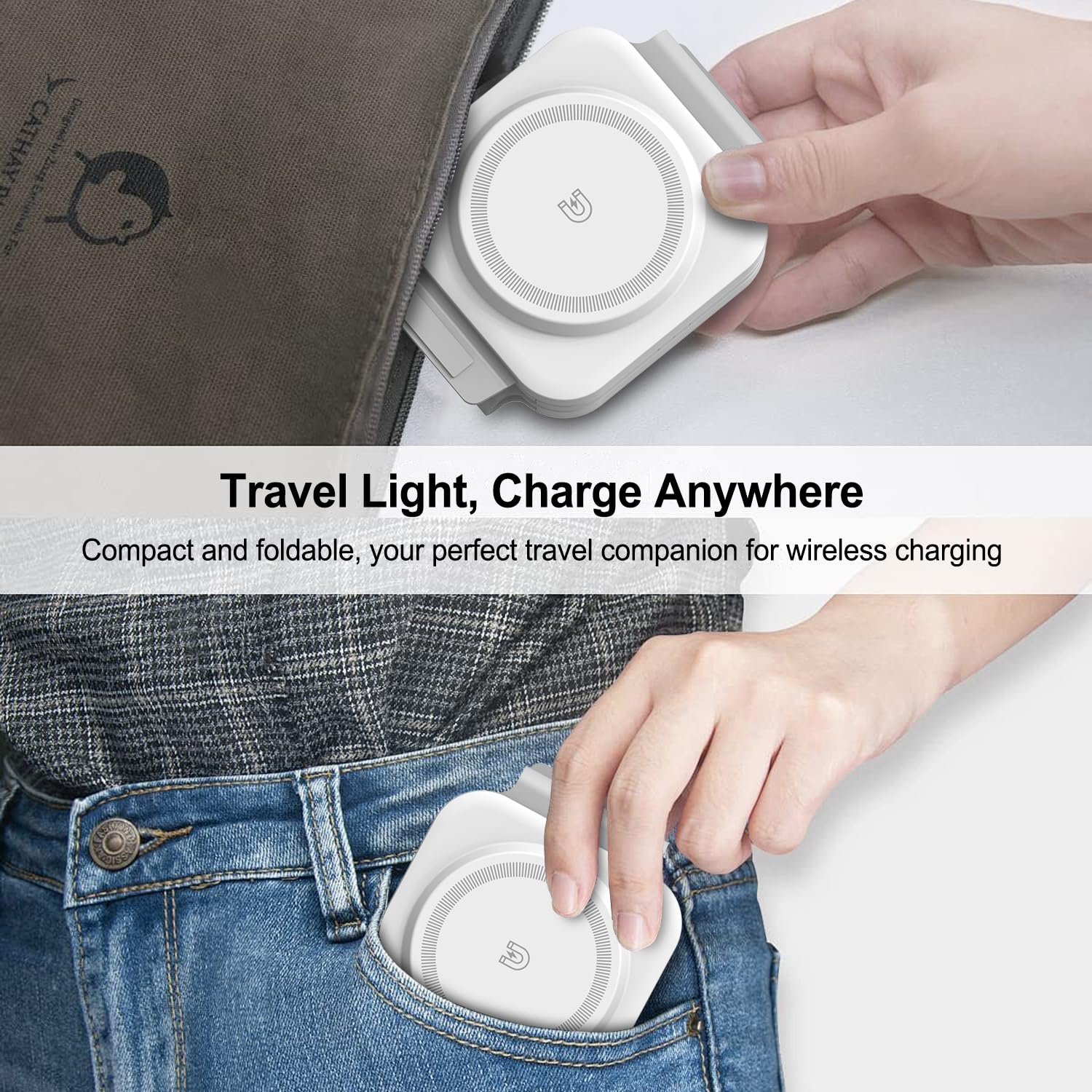 Station de charge sans fil pour plusieurs appareils Apple, chargeur sans fil magnétique pliable 3 en 1, tapis de chargement de voyage pour iPhone 15 14 13 12 Pro Max Plus, montre et
