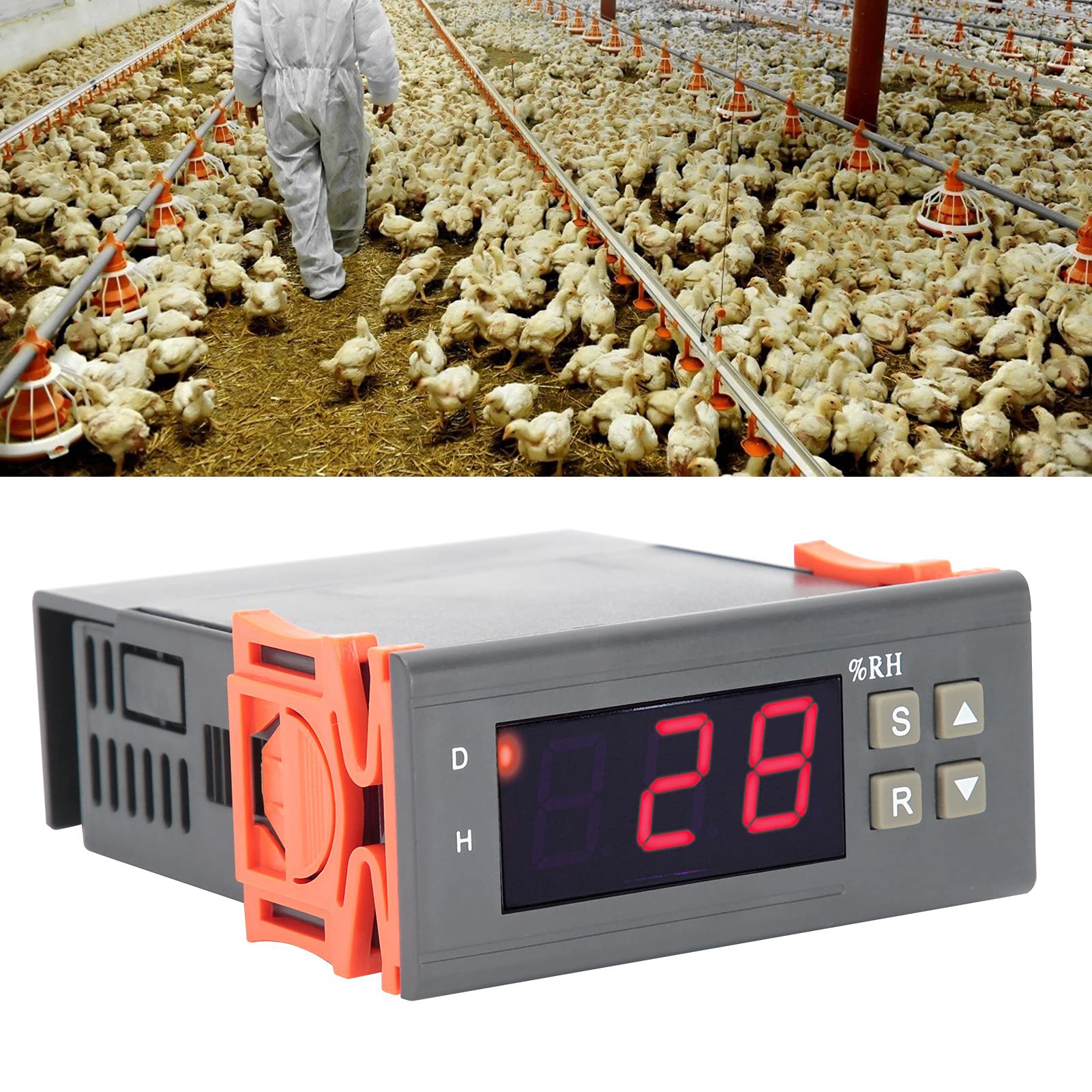 Zunate Regolatore di umidità Digitale, Mh-13001 220V Controllo dell'umidità dell'allevamento, con modalità di umidificazione deumidificazione, per allevamenti