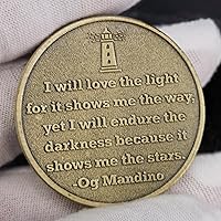 Vista 4 de Lighthouse Sobriety Chip Inspiring Light Emblem AA Medallion Men & Women Addiction Recovery Coin