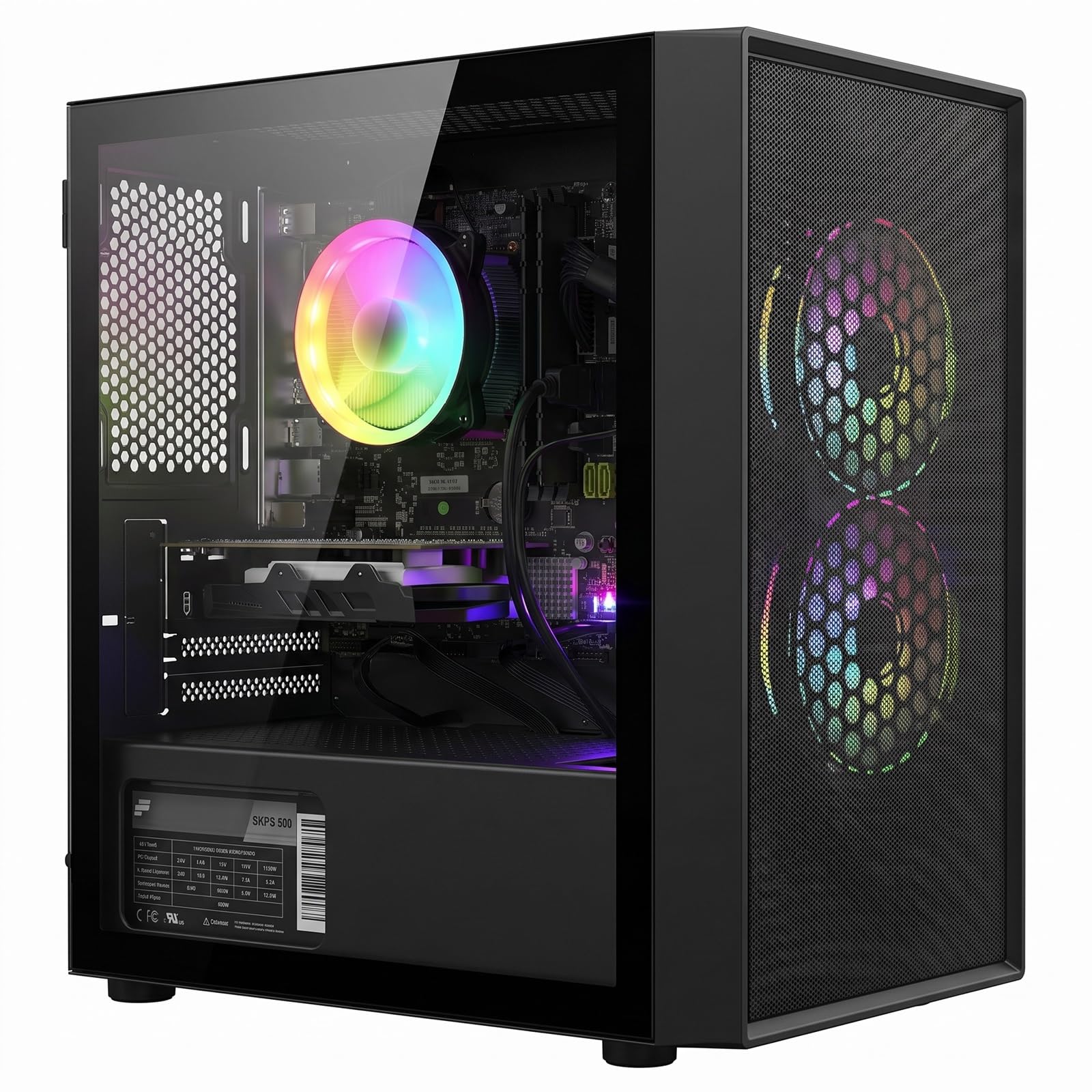 STGsivir Gaming PC, Core i5, RX550 4G, 16G RAM, 512G SSD | Gaming Computer für Streaming,Videobearbeitung,Hausaufgaben, bis zu 3.7 GHz, WLAN 6, BT 5.0, 4K,HDMI,DP, Win16 Pro, ARGB