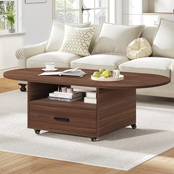 IBF Foldable Coffee Table with Drawer Storage, 47