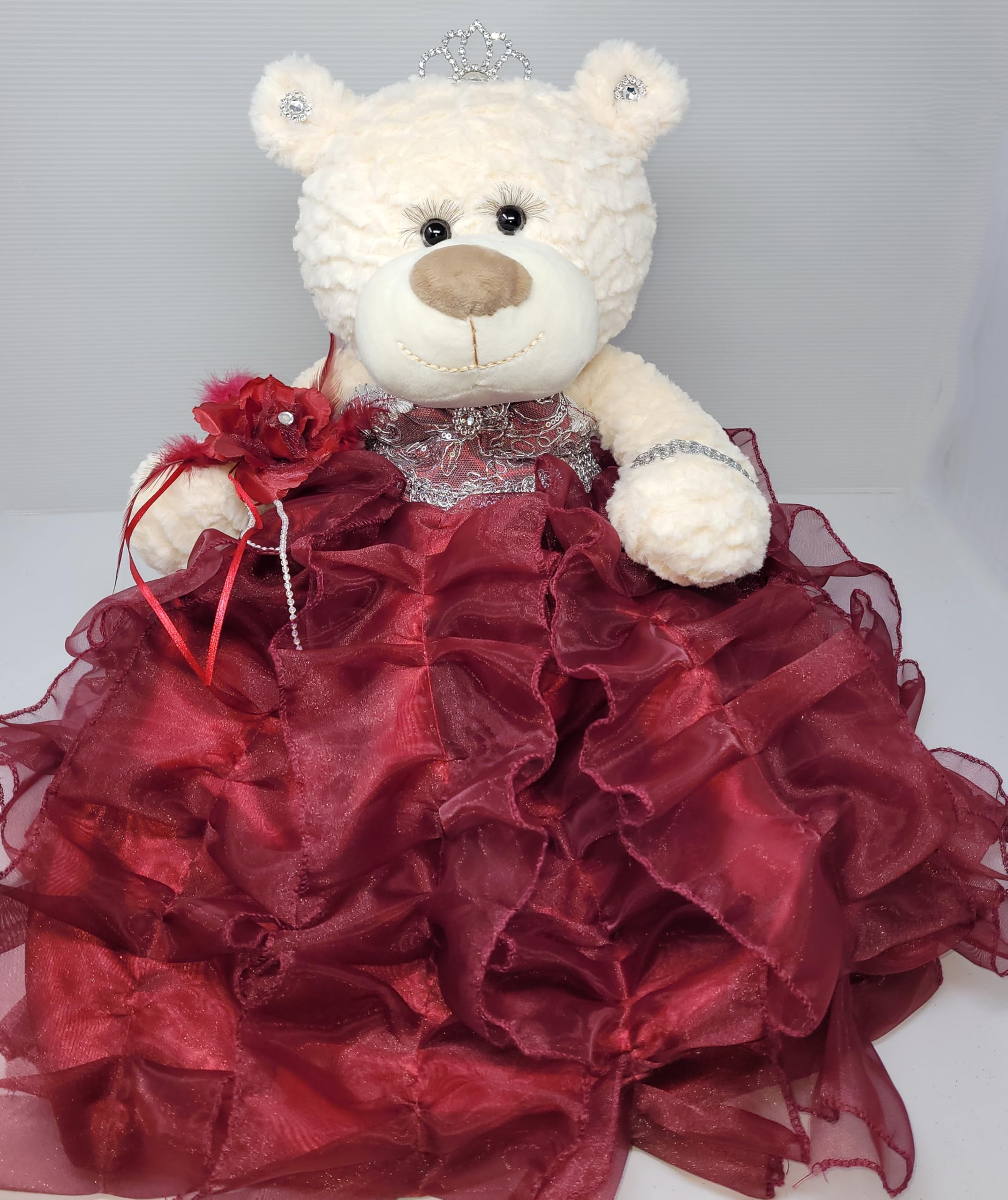 Kinnex Collections 20" Quinceanera Teddy Bear With Dress - Gold Gown, Centerpiece Or Gift