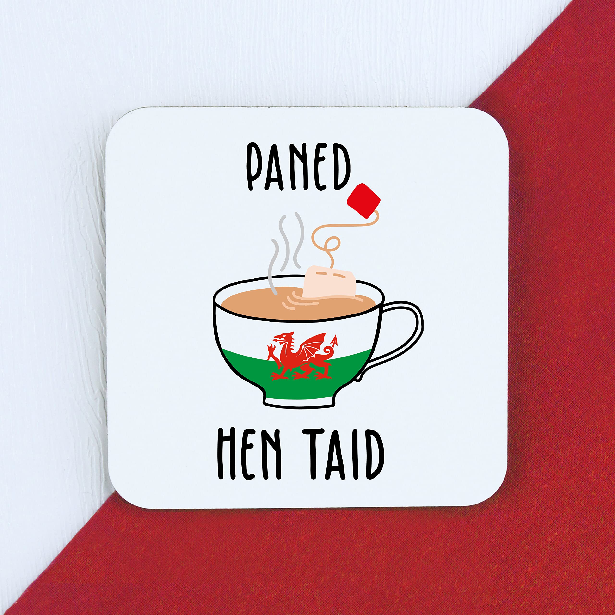 Ebuygb Personalised Taid Paned Coaster, Drinks Mat, Father's Day, Birthday Gift For Welsh Grandad, Dad
