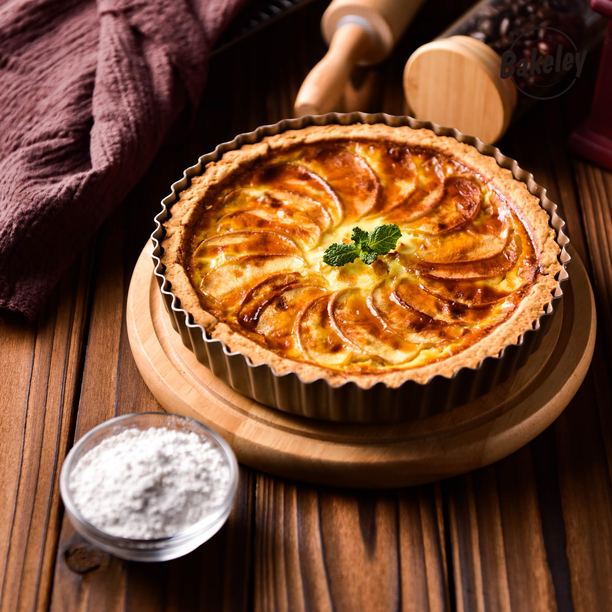 Okrągła patelnia do ciasta z nieprzywierającą powłoką nieprzywierającą ze zdejmowanym luźnym dnem, patelnia do quiche do pieczenia w piekarniku