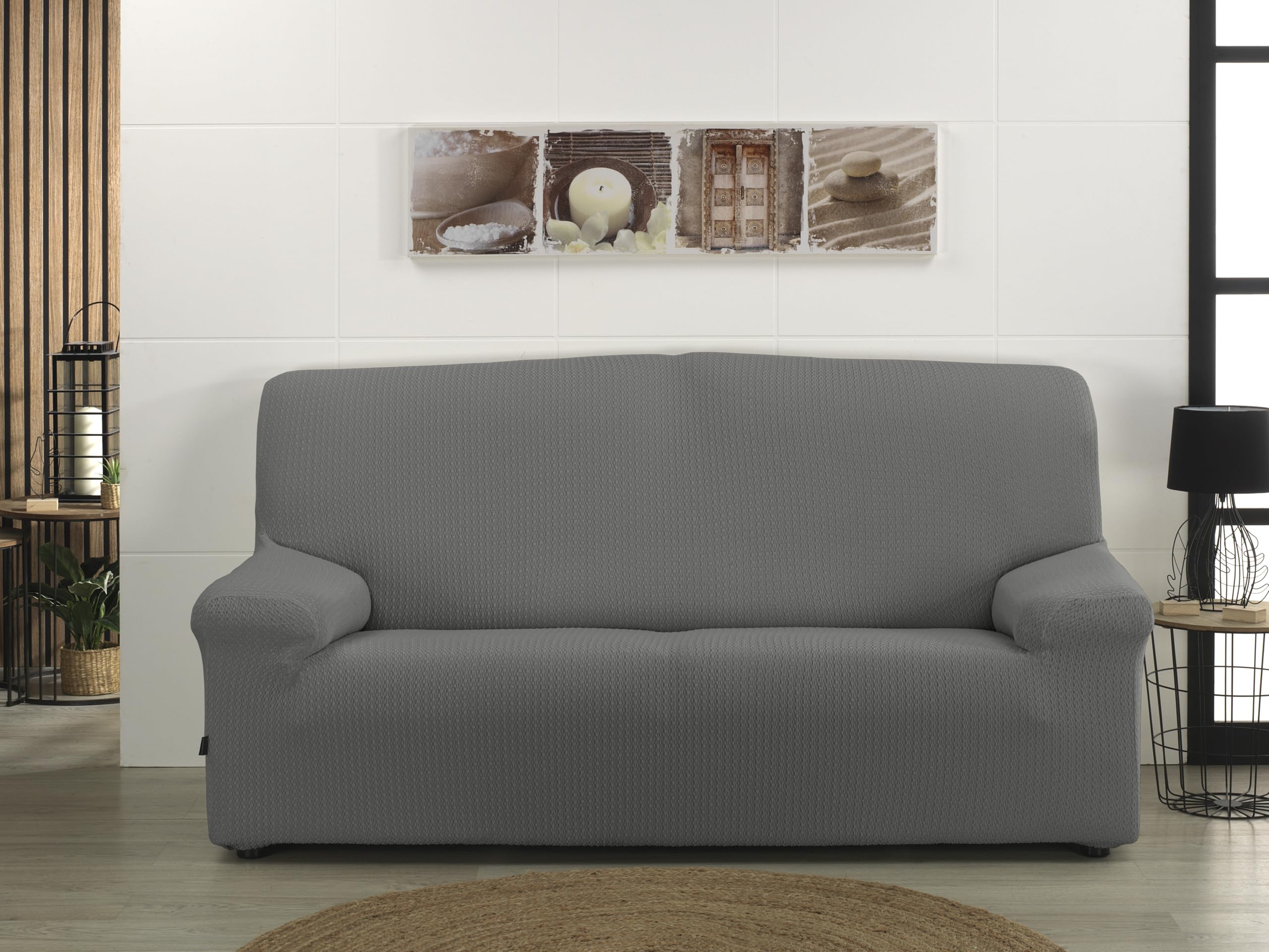 Estoralis | SUMATRA | Copripoltrona 1 posto | Tessuto super elastico C/ 10 Grigio Perla | Per poltrona 1 Posto da 70 a 110 cm. | Adattabile a tutti i tipi di poltrone | Super regolabile