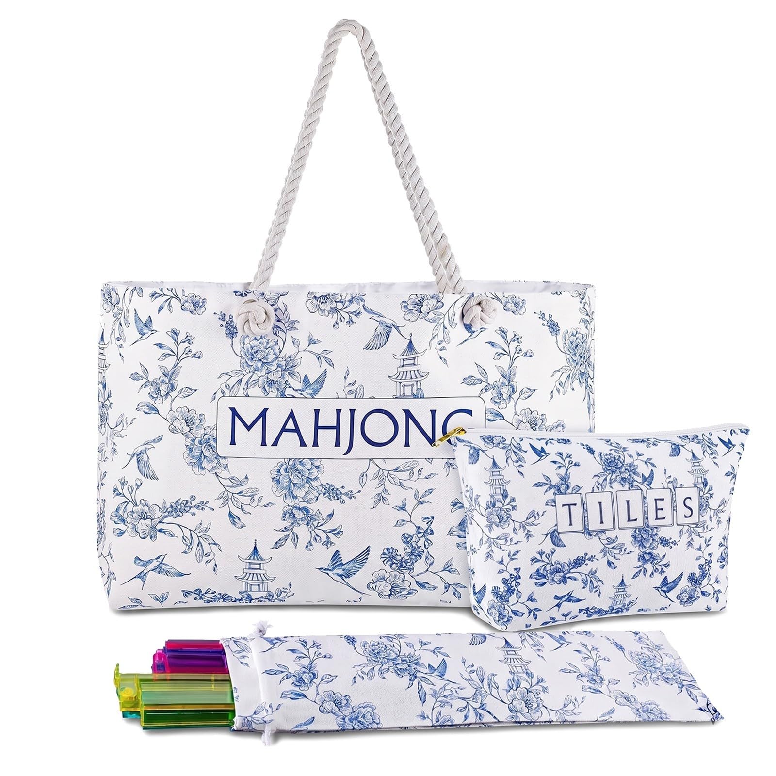 Amerikanische Mahjong Tasche Set 3-Teilig Tragetasche Spiel