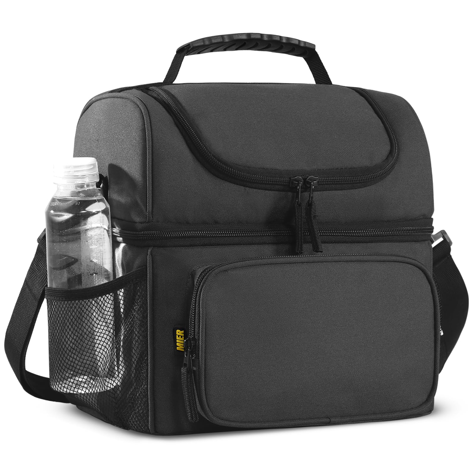 MIER Men's Insulated Lunch Box Large Lunch Bag Cooler for Outdoor Dark Gray