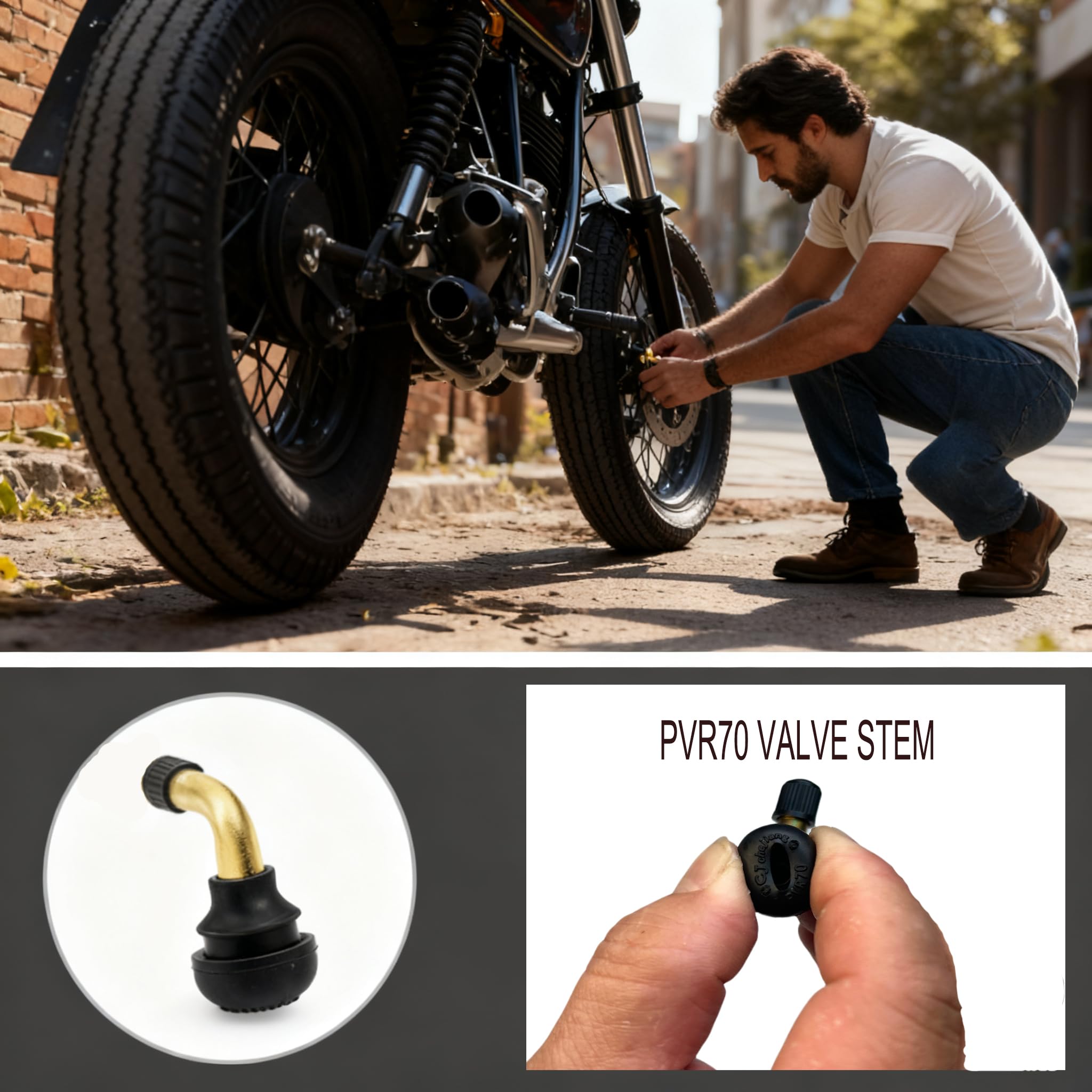 2x Tubeless Tyre Valve Stems For Electric Scooter Bike PVR70 60/50