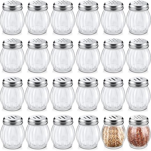 36 Pieces Glass Spices Shaker with Perforated Top Cheese