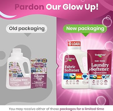 Truly Free Laundry Detergent & Fabric Softener Bundle | Non-Toxic, Plant-Based Home Cleaning System | Each Product Includes 1 Empty, Refillable Jug + 1 Refill Pouch