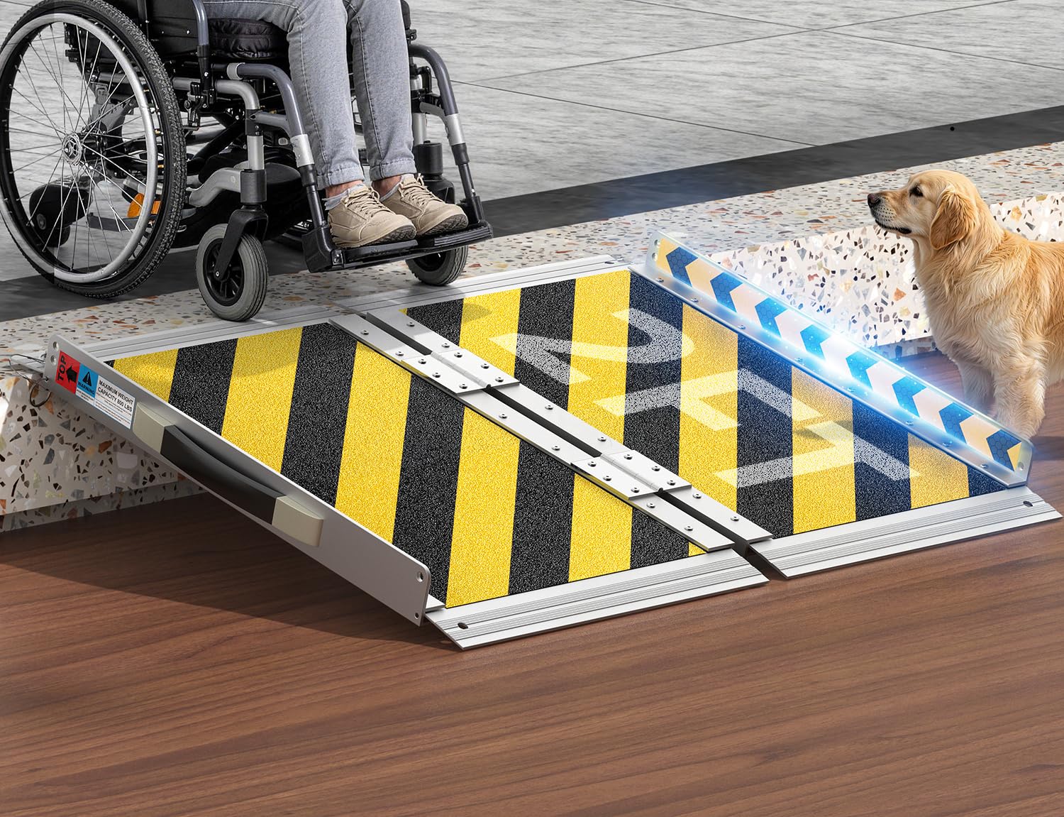 Portable Wheelchair Ramp - 2FT, 800LBS Capacity -1 Portable Wheelchair Ramp - 2FT, 800LBS Capacity -1