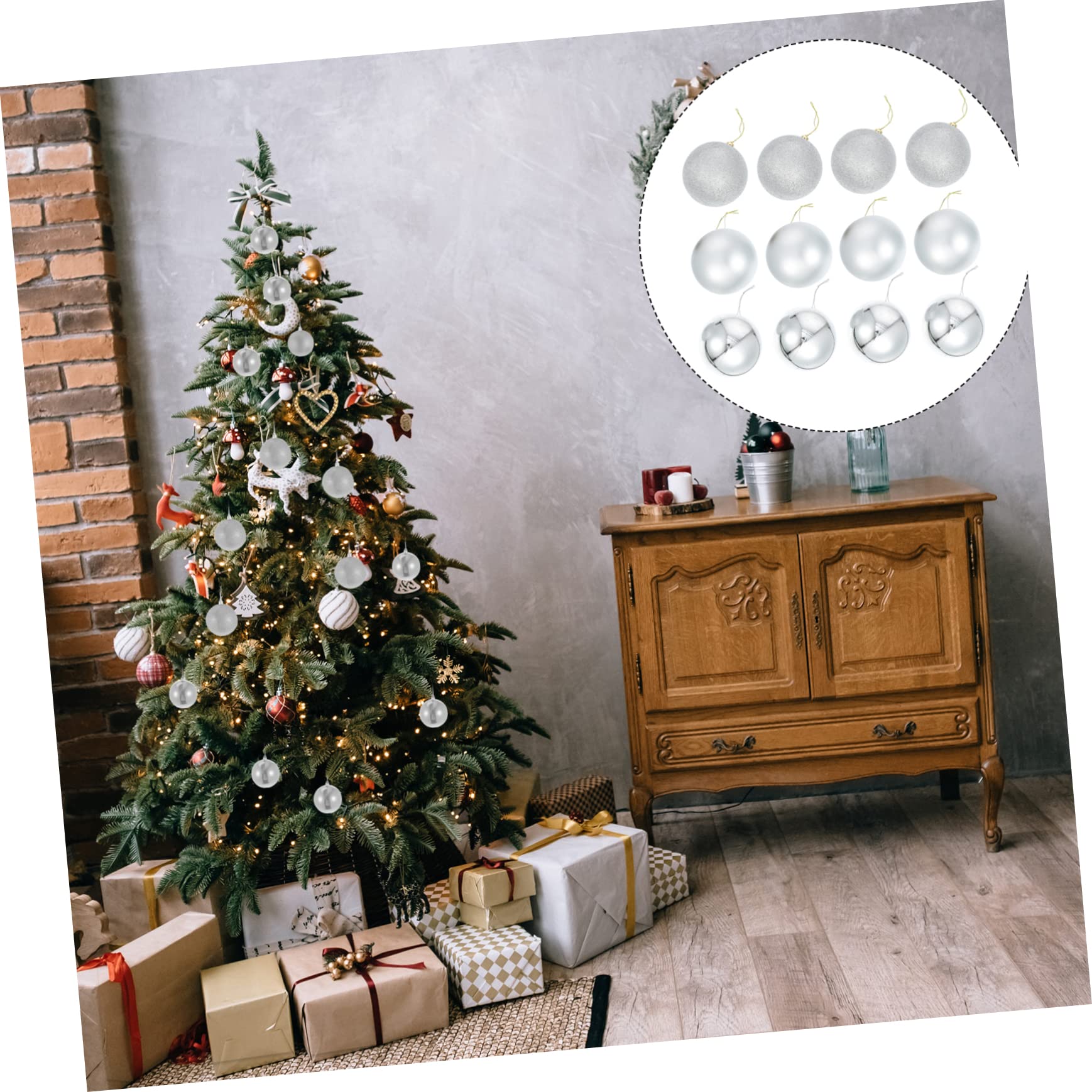 Cabilock 24stücke Hängende Kugeln für Weihnachtsbaum Dekokugeln Weihnachtsbaumanhänger Kleine Kugeln Weihnachtsdekoration