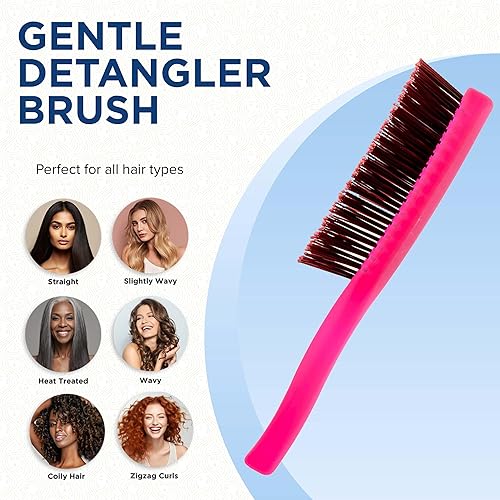 Miniatura 5 de Giorgio GION2R - Cepillo desenredante suave al tacto para hombres, mujeres y niños. Cerdas suaves para cuero cabelludo sensible. Mojado y seco para