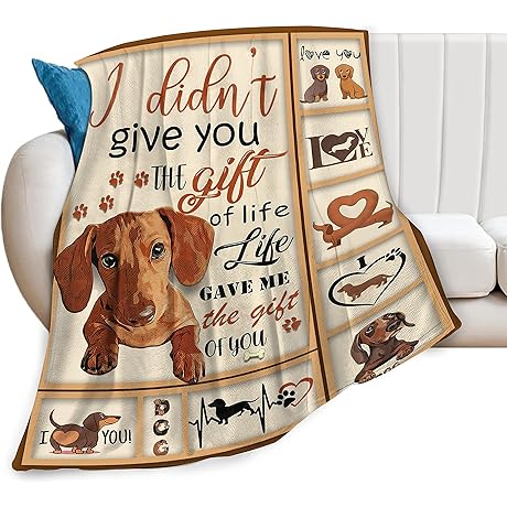 Pickle and Dot Dachshund Blanket