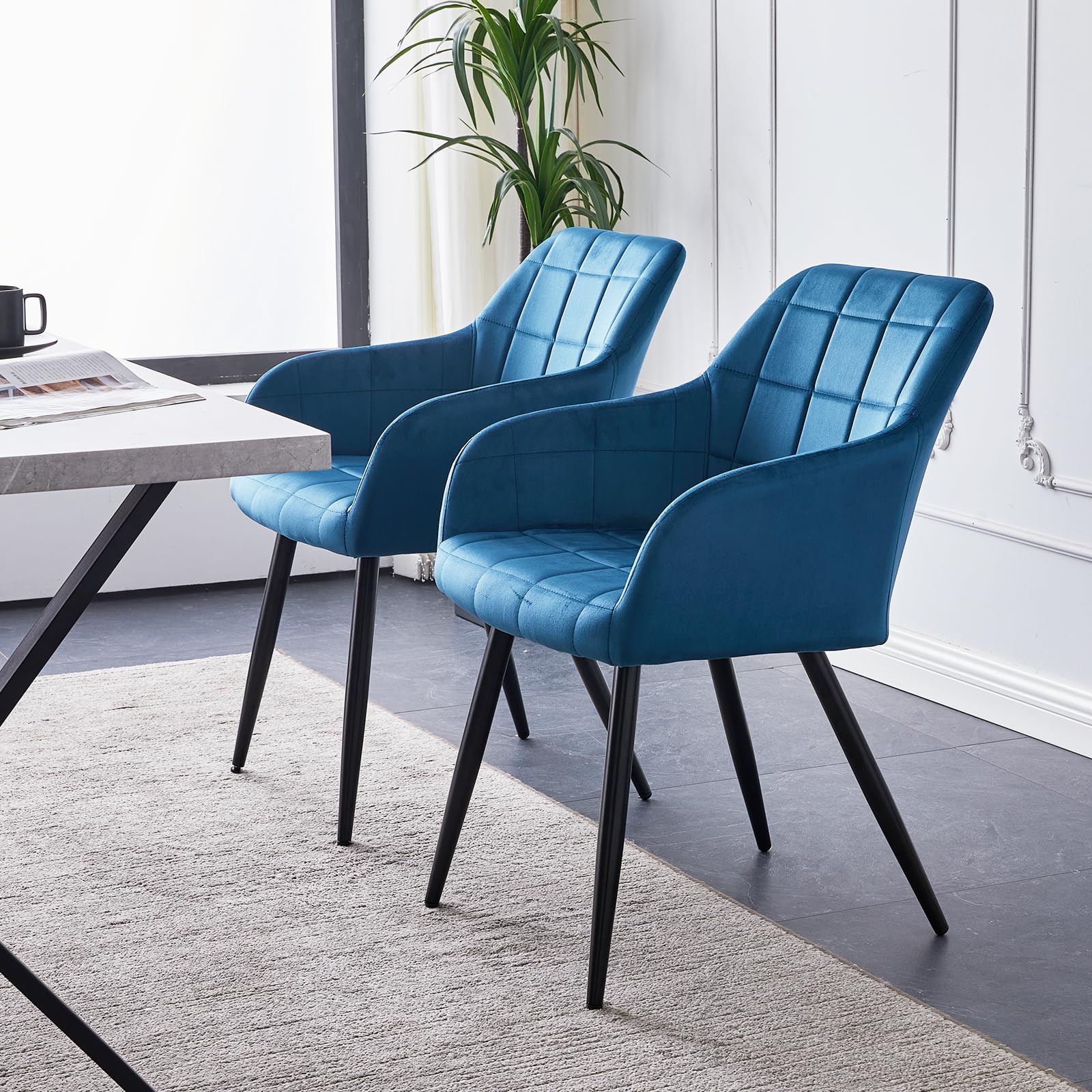 CLIPOP Eetkamerstoel Set van 4 Kunstleren Beklede Stoel Retro