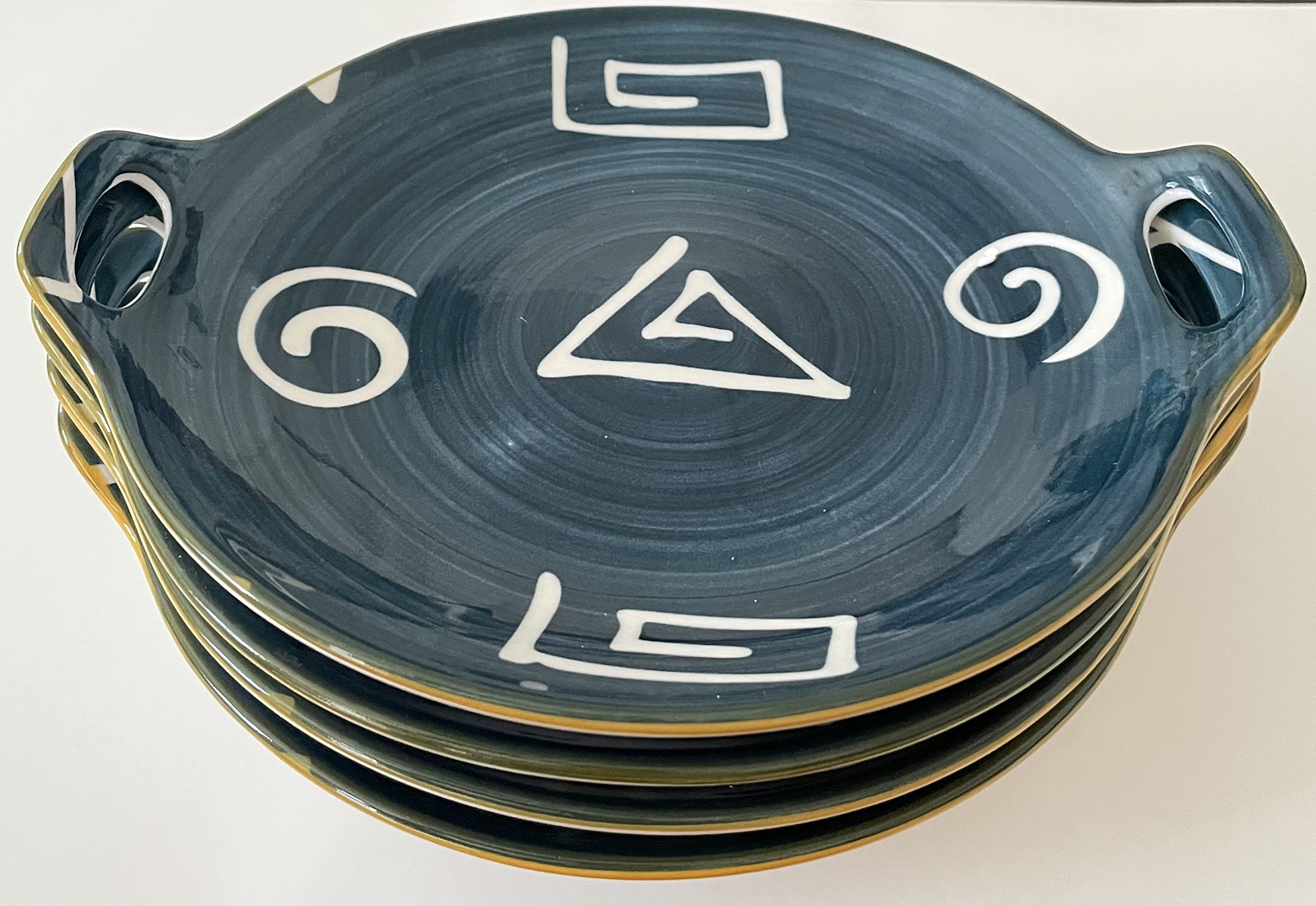 Sisson DistributionLuncheon Plate, Porcelain, Symbols, 9"x 8" 4 Pack