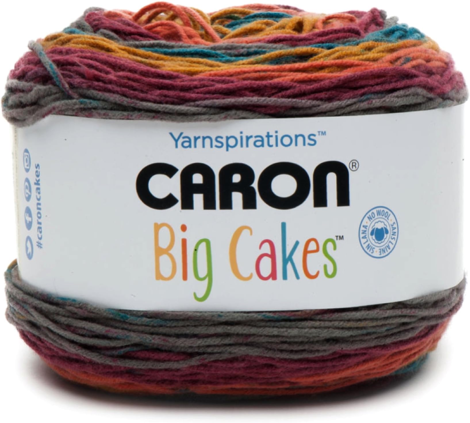 Caron Big Cakes Self Striping Yarn ~ 603 yd/551 m / 10.5oz/300 g Each (Toffee Brickle)