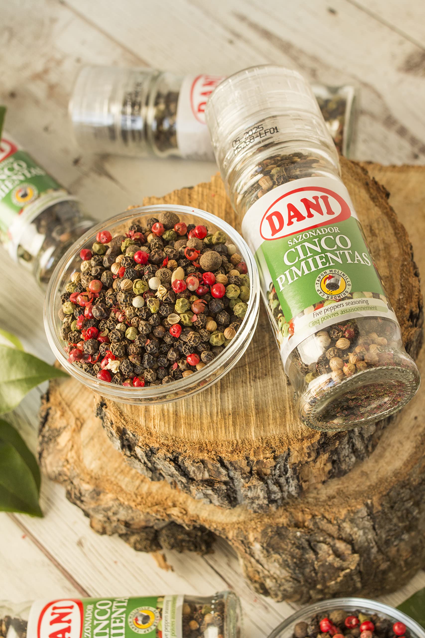 Dani Cinq Poivrons avec Broyeur Assaisonnement, 40 g, 1 Unité
