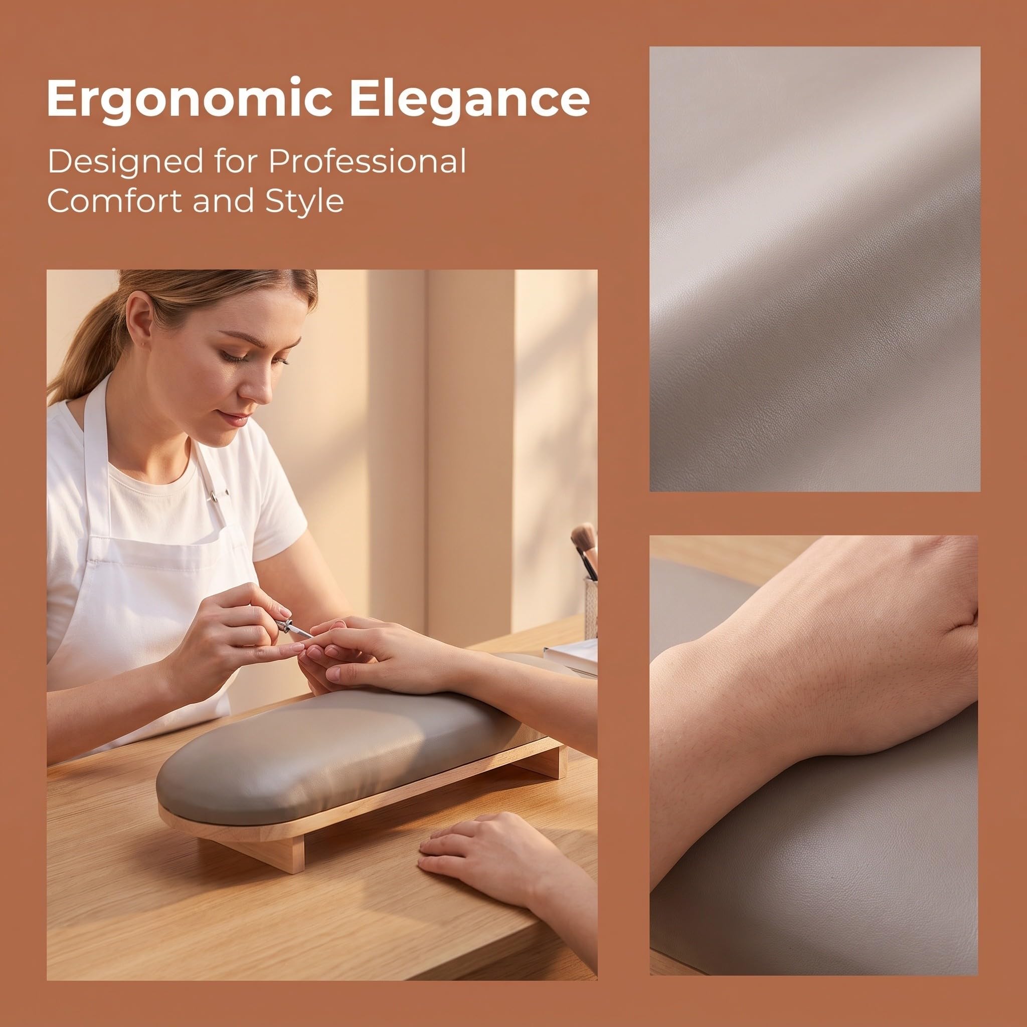 Zerodeko 2 szt. podpórka pod nadgarstek, skórzana podpórka pod nadgarstek, uszka pod do manicure, akcesoria do salonu pedicure i użytku domowego