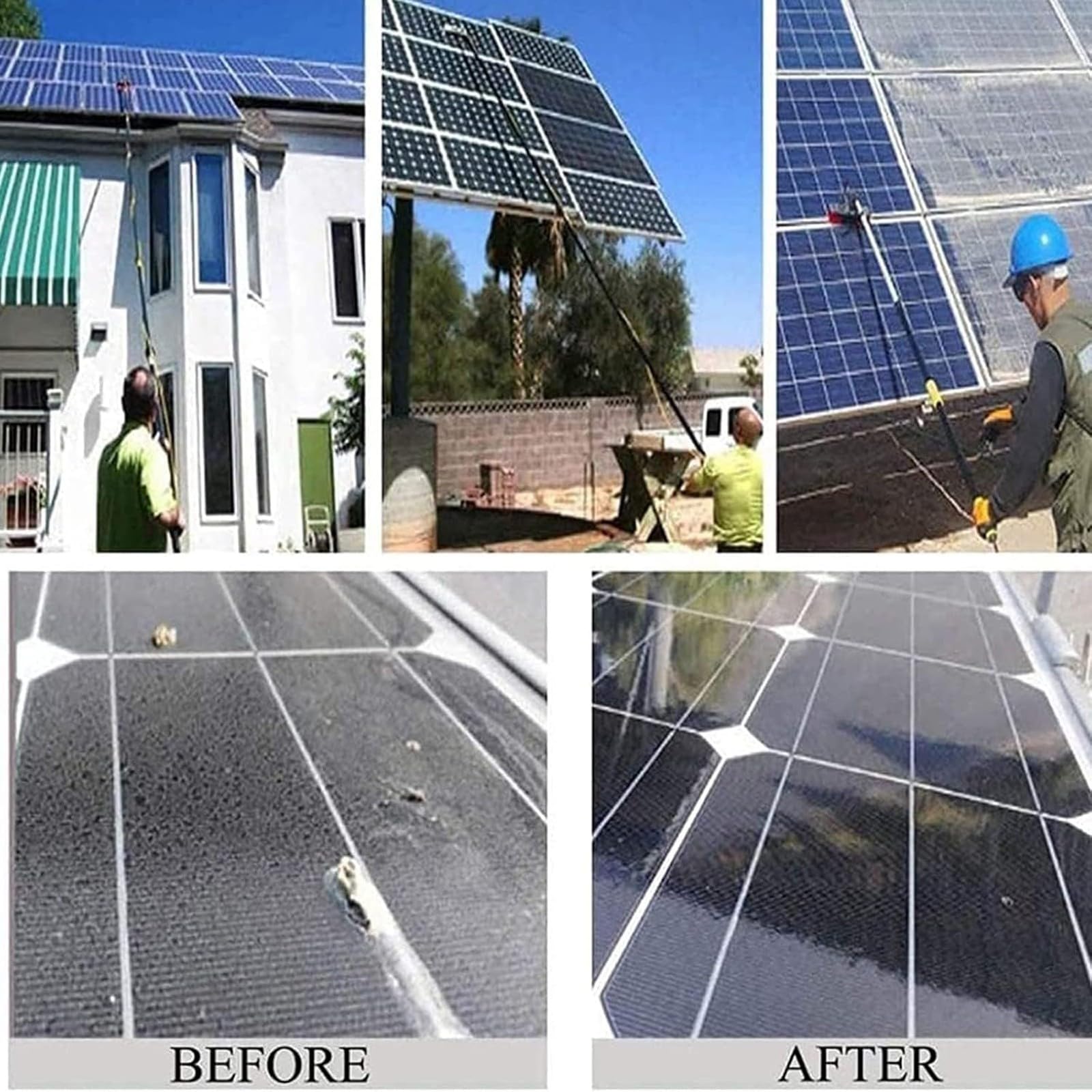 Cepillo Teles de 6 m para limpiar paneles solares, poste de largo alcance para techos, revestimientos de casas e invernaderos, herramienta de limpieza versátil