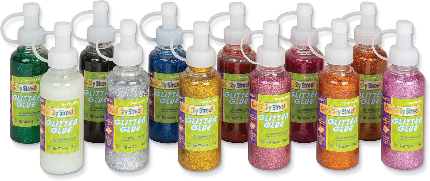 Chenille Kraft 4-Ounce Glitter Glue Assorted, Set of 12 : Toys & Games