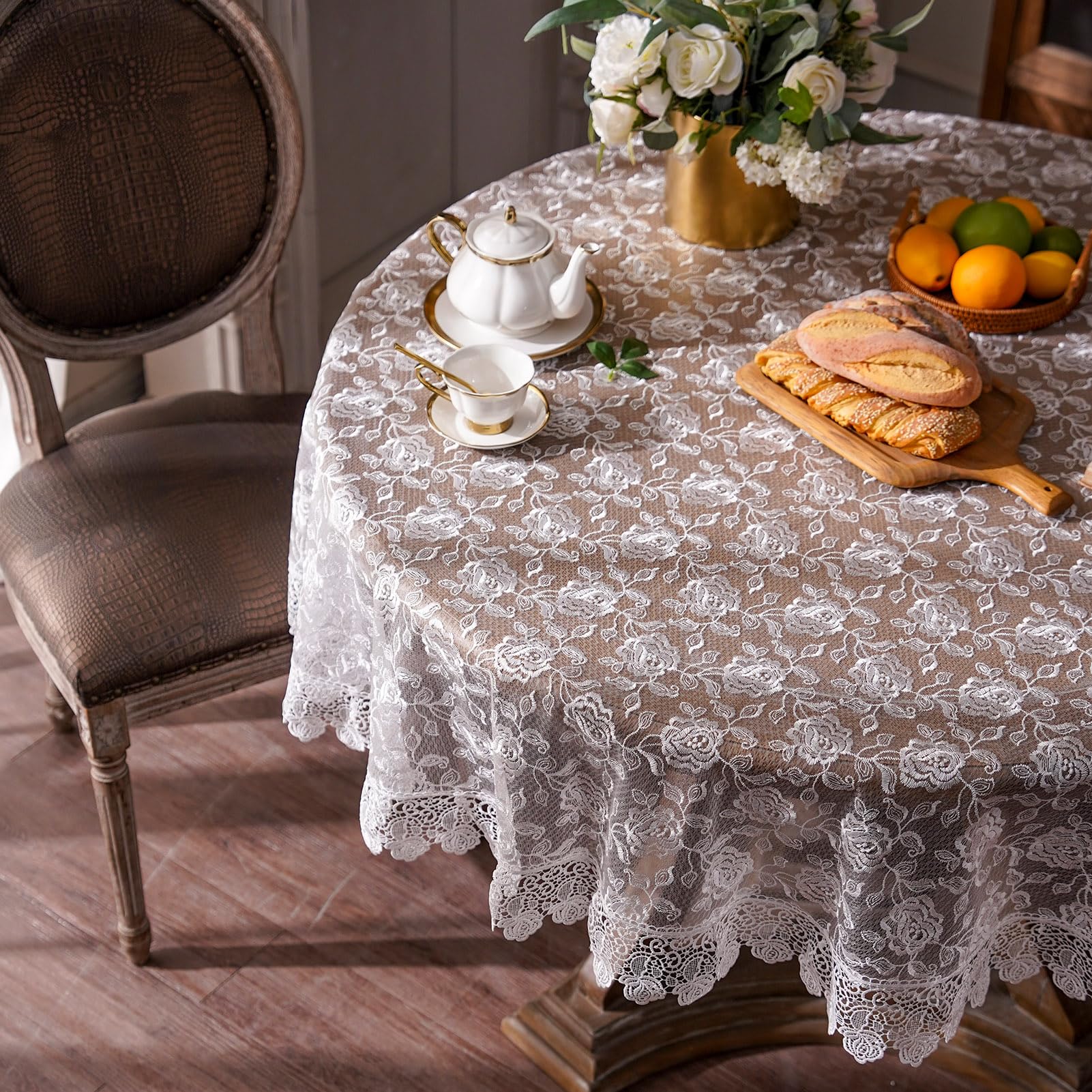 ARTABLE Rectangle Small Table Cloth Lace Macrame Vintage Tablecloth Table  Sheet Shabby Chic Embroidered Oblong Table Cover For Wedding Banquet Holiday, image size:1601x1601