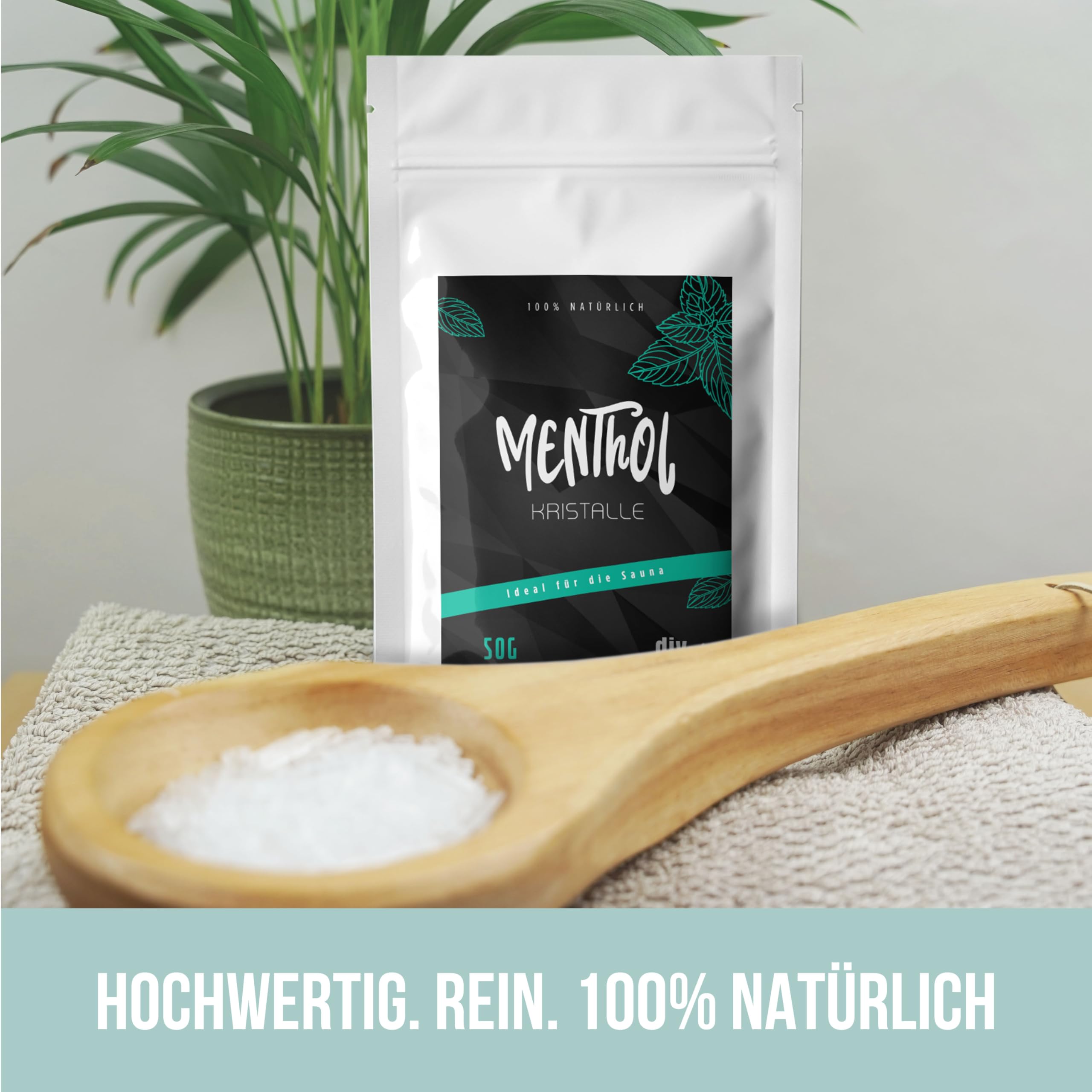 500g kryształków mentolowych w praktycznej torebce z suwakiem - certyfikowana jakość premium ze 100% czystego olejku miętowego - idealne jako napar do sauny - kryształki lodu