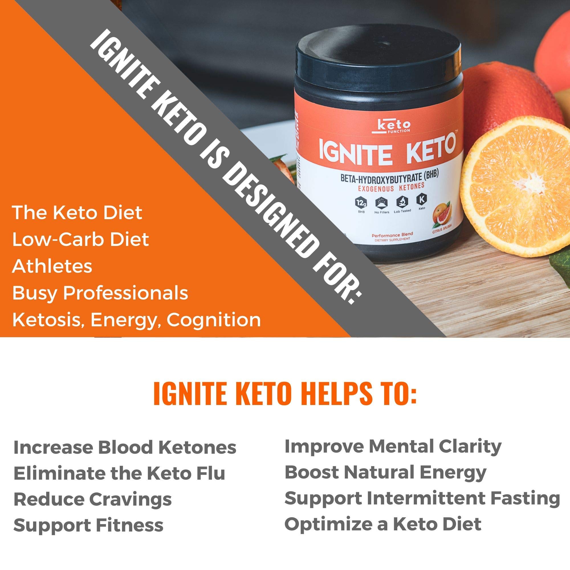 Ignite Keto Drink Instant Exogenous Ketones Supplement 12g Pure BHB