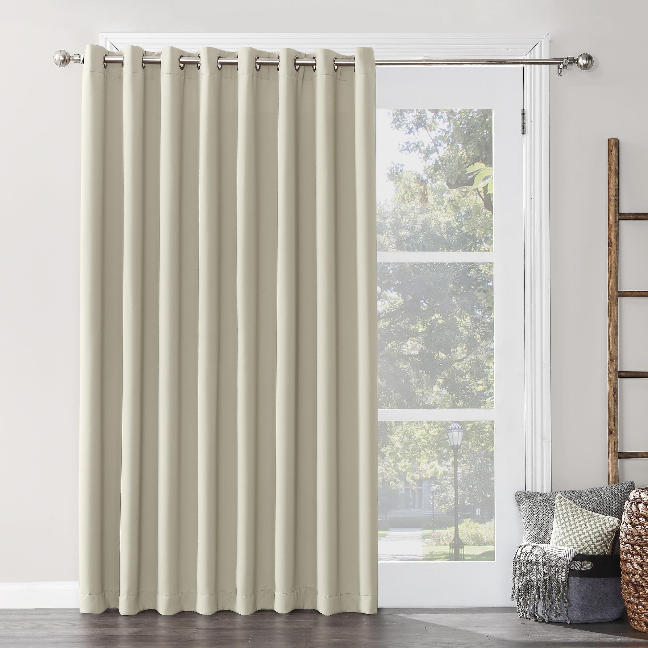 Sun Zero Easton Extra-Wide Blackout Grommet Sliding Patio Door Curtain Panel