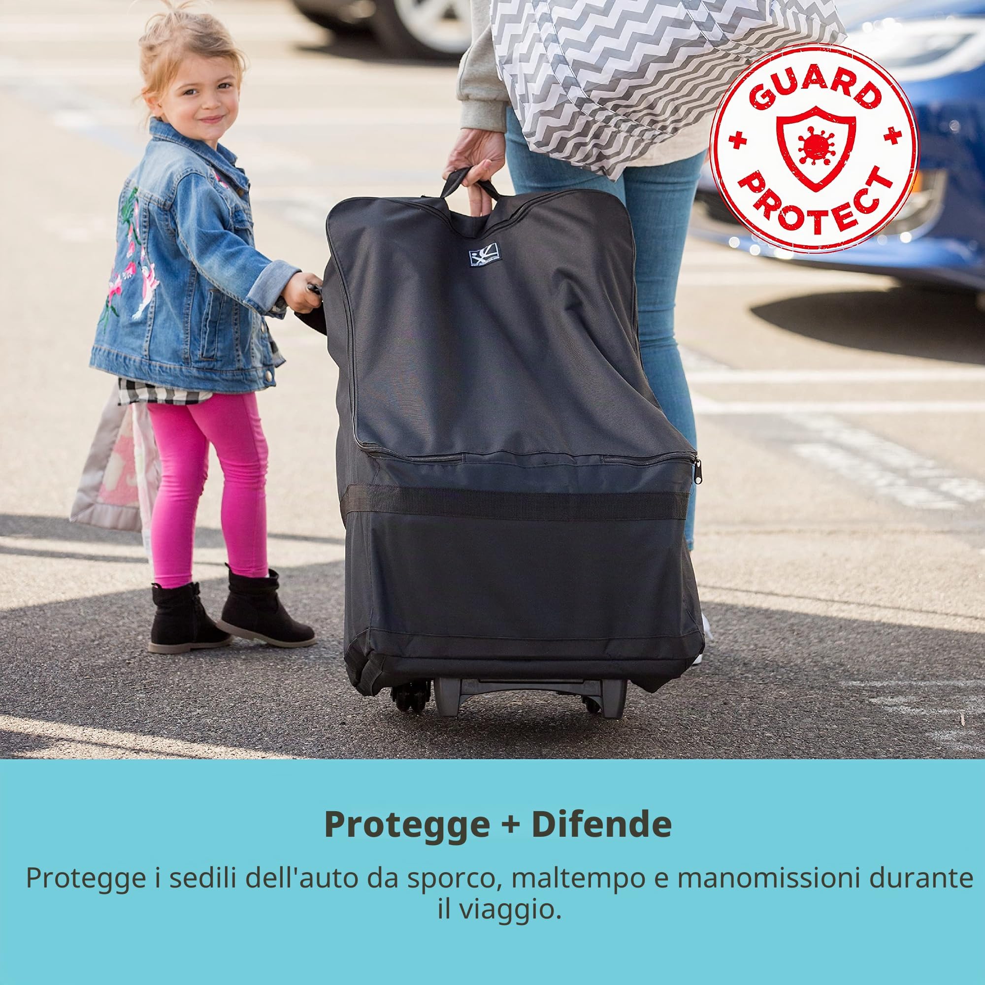JL Childress Borsa da Viaggio per Seggiolino Auto con Ruote, colore: Nero