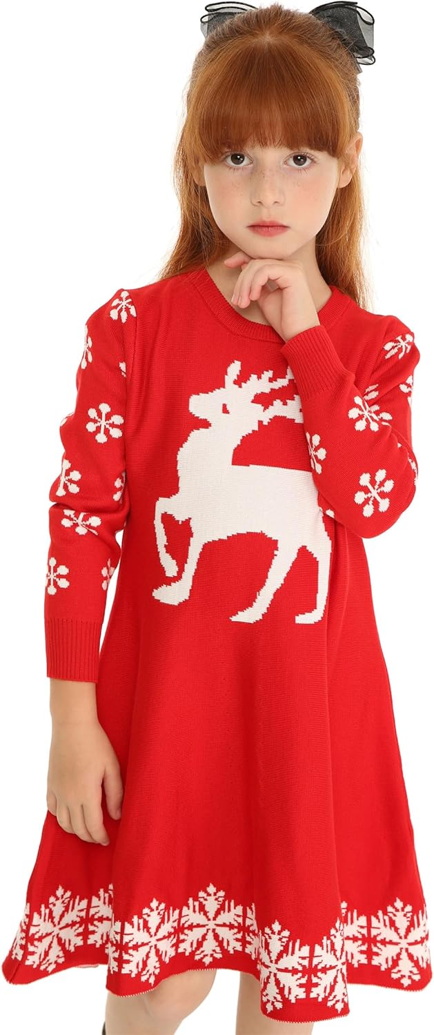 Mud Kingdom Little Girls Sweater Dress School Cute Bow - Image 3