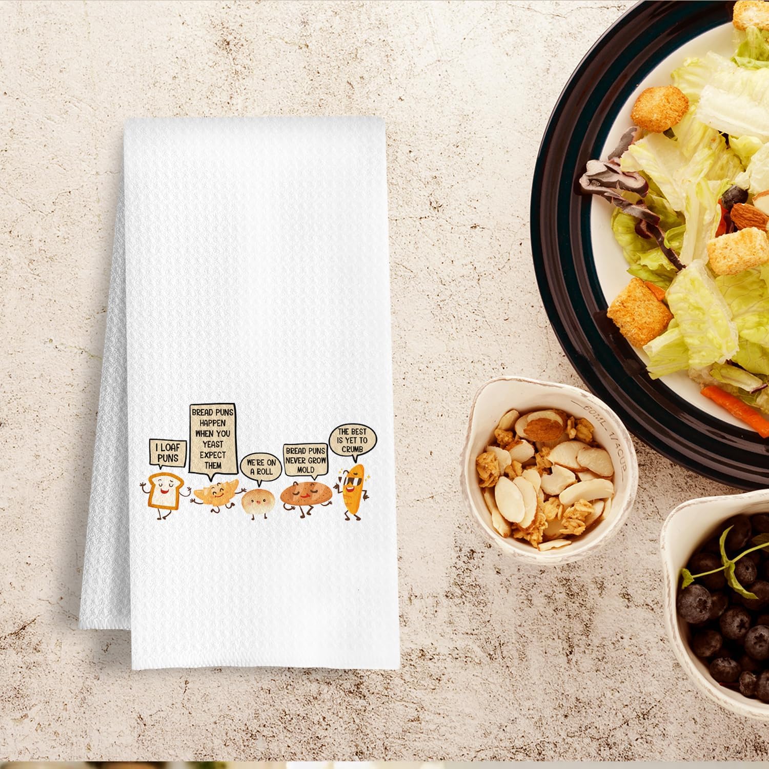 Funny Bread Pun Kitchen Towels, Bread Maker Gifts Dish Towels, Gifts for Sourdough Bakers Baking Lovers Hand Tea Towel for Bakery Kitchen, 16x24 Inch - Image 4