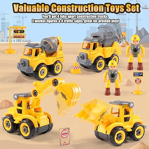 Miniatura 6 de LUDILO - Juguetes para niños pequeños de 3 a 5 años Mini autos de juguete de construcción para armar tu mismo, educativos, con taladro eléctrico.