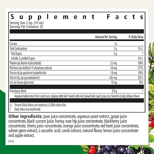 Miniatura 2 de Floradix Iron & Herbs - Liquid Herbal Supplement for Energy Support - Iron Supplement with Vitamin C & Vitamin B Complex - for Men & Women - 8.5 fl