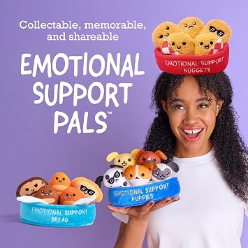 Emotional Support Bread by Relatable - Cute Stuffed Animals and Toys, Squishy Toys and Plushies, Great Back to School Gift Ideas and Desk Decor for All Ages - Includes 5 Plushies with Carrying Basket