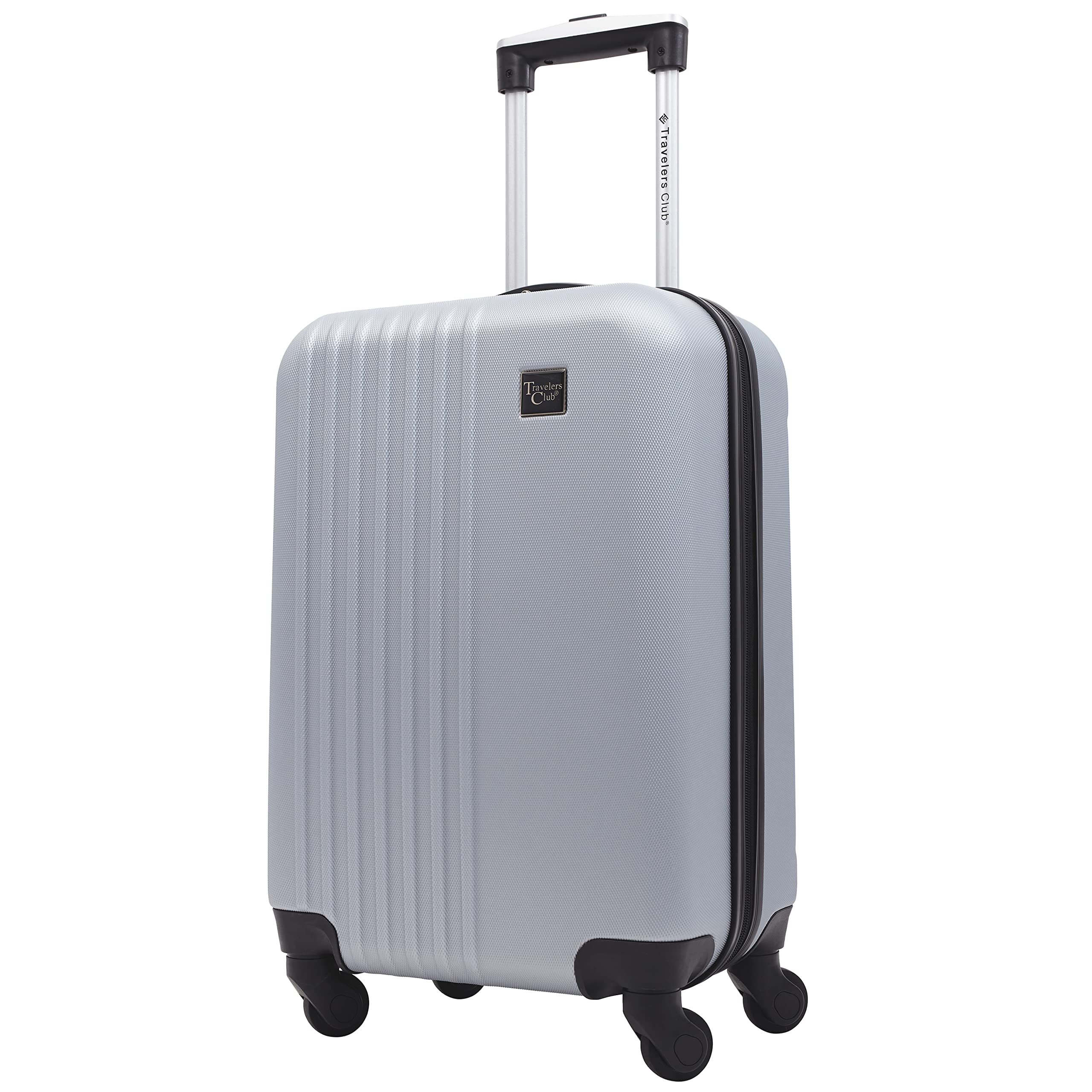 Travelers Club Cosmo Hardside Spinner Luggage, Silver, CarryOn 20Inch