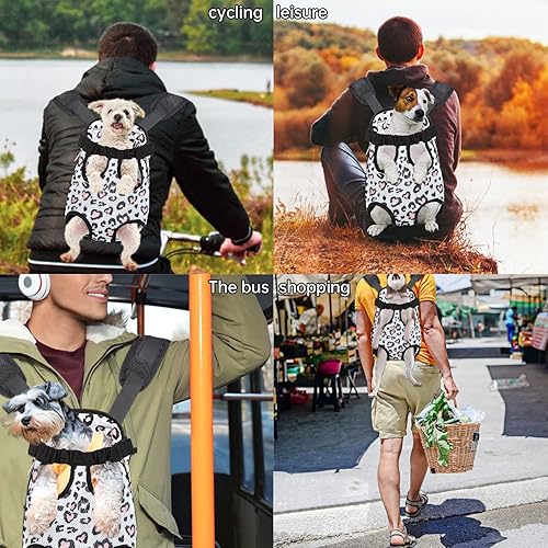 Miniatura 7 de Mochila transportadora para perros y mascotas, con patas hacia afuera, ajustable, mochila frontal para gatos, bolsa de viaje para viajes,