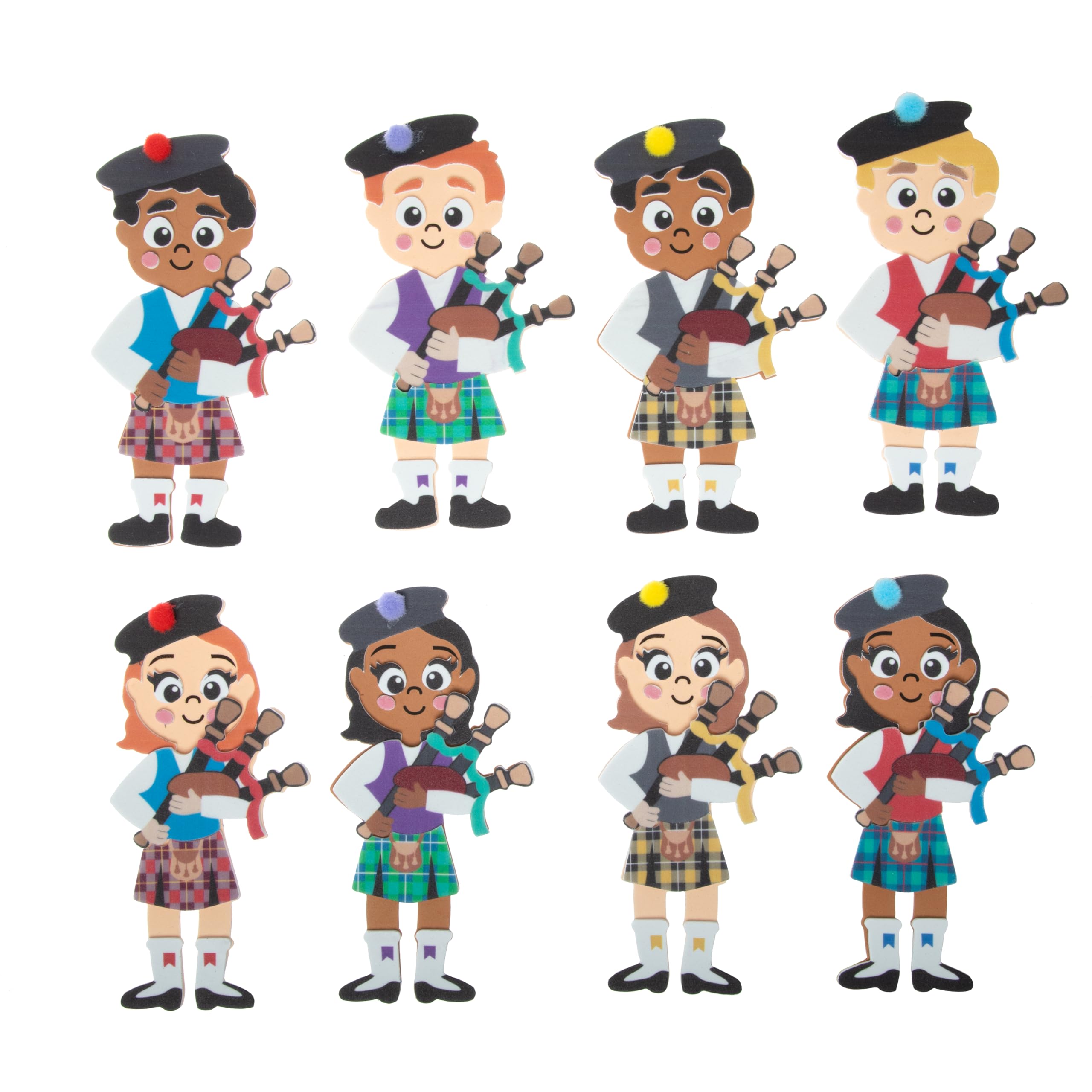 Baker Ross FX990 Scottish Bagpiper Mix And Match Magnet Kits - Pack De