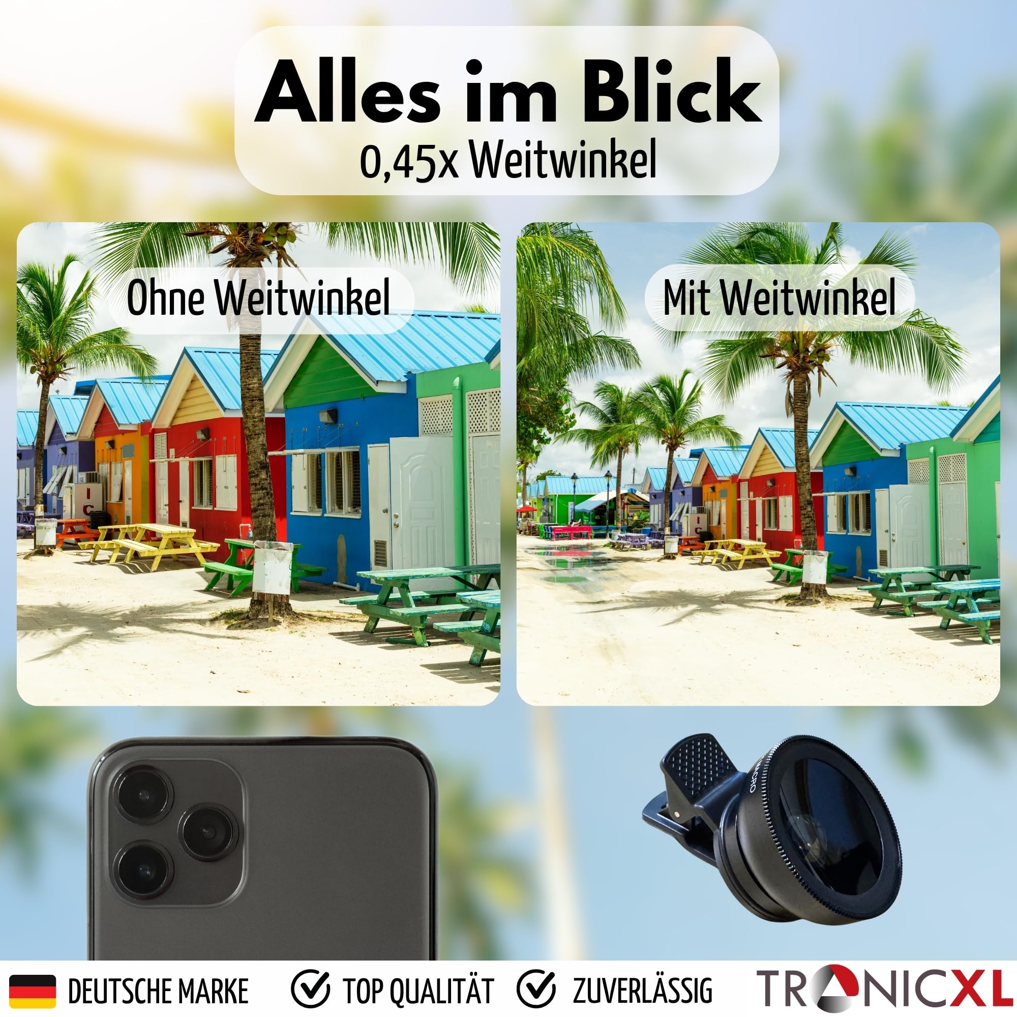 2-in-1 Handy Objektiv Set - 12,5X Macro & 0,45X Weitwinkel