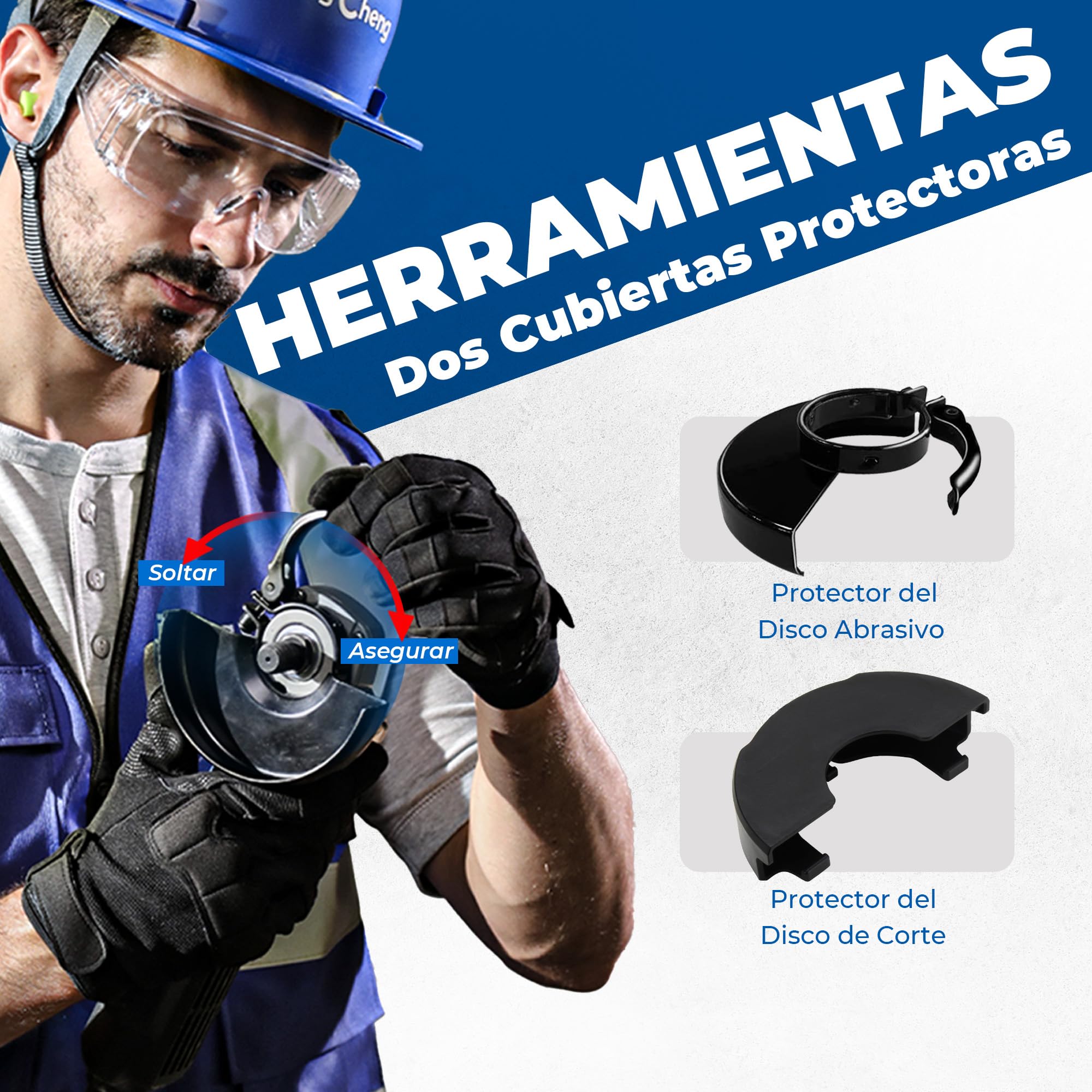 DongCheng Amoladora Angular 800W (125 mm, 11.800 rpm). Con cubierta de cierre rápido, empuñadura auxiliar e incluye 2 discos de desbaste, 2 de copa y 2 de corte. Ideal para pulir, lijar y cortar