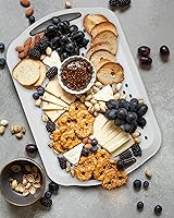 Vista 4 de Bandeja grande antideslizante con asas, bandejas de comida para regazo con puntos de agarre de silicona para comer, aptas para lavavajillas