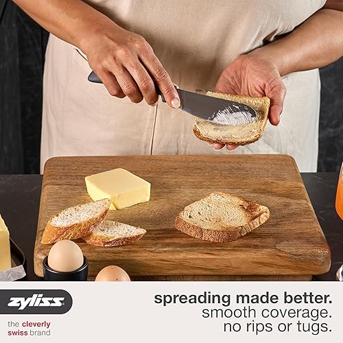 Vista 4 de Zyliss Cuchillo para sándwiches y esparcidor de condimentos - Esparcidor para sándwiches para mantequilla, queso crema y jaleas - Esparcidor