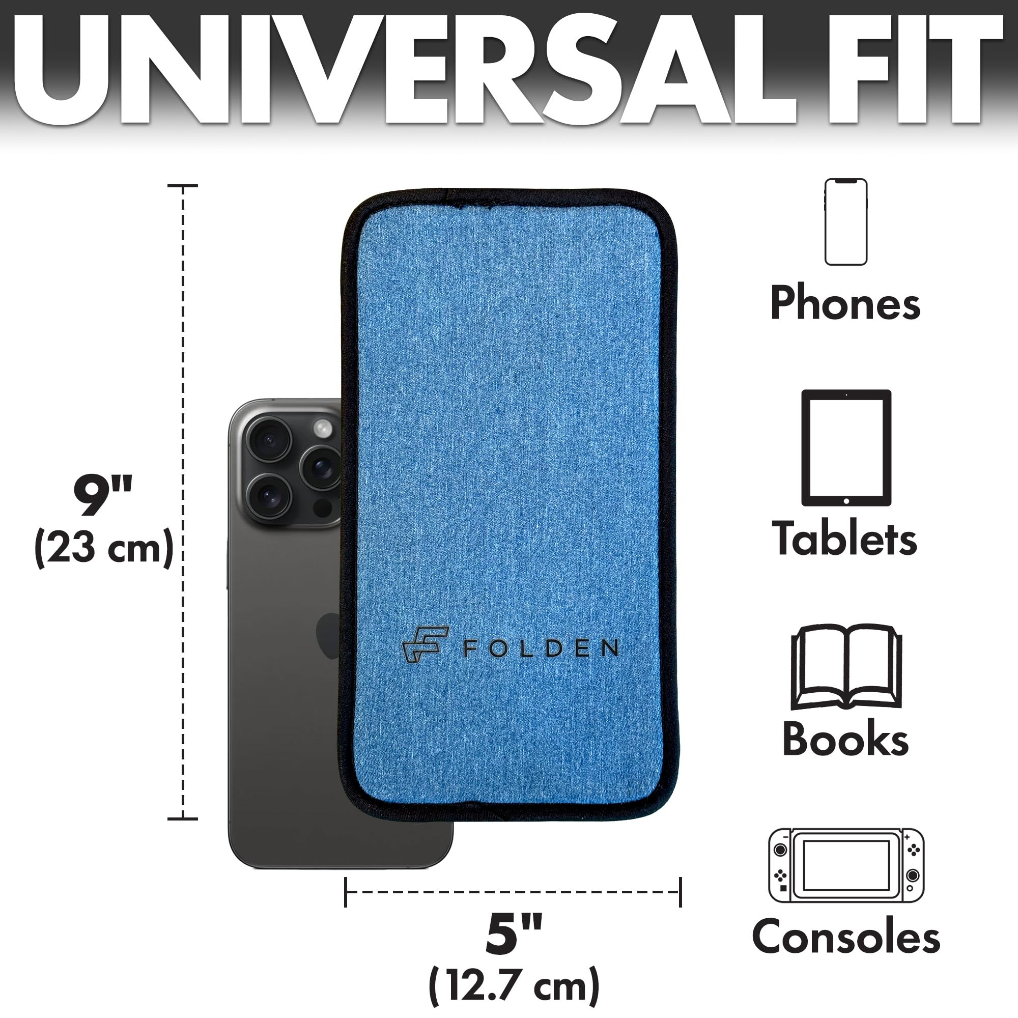 Folden - Supporto per telefono cellulare pieghevole per cellulare, supporto flessibile per tablet, per letto, scrivania, ufficio, tapis roulant, accessori per cellulare, accessori per il viaggio in