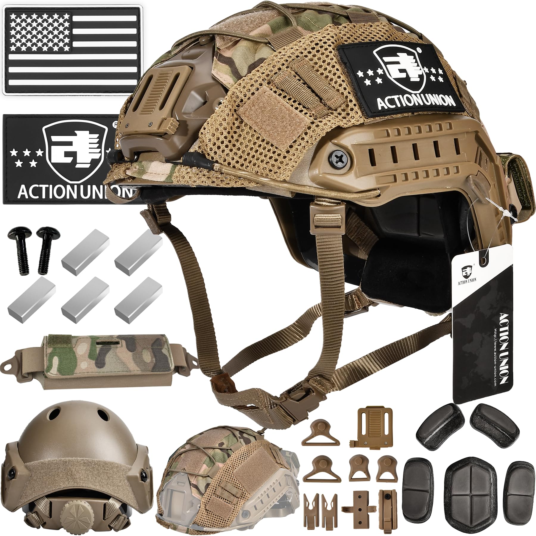 ACTIONUNION Airsoft Helmet Pro Set PJ Type Tactical Paintball Helmet