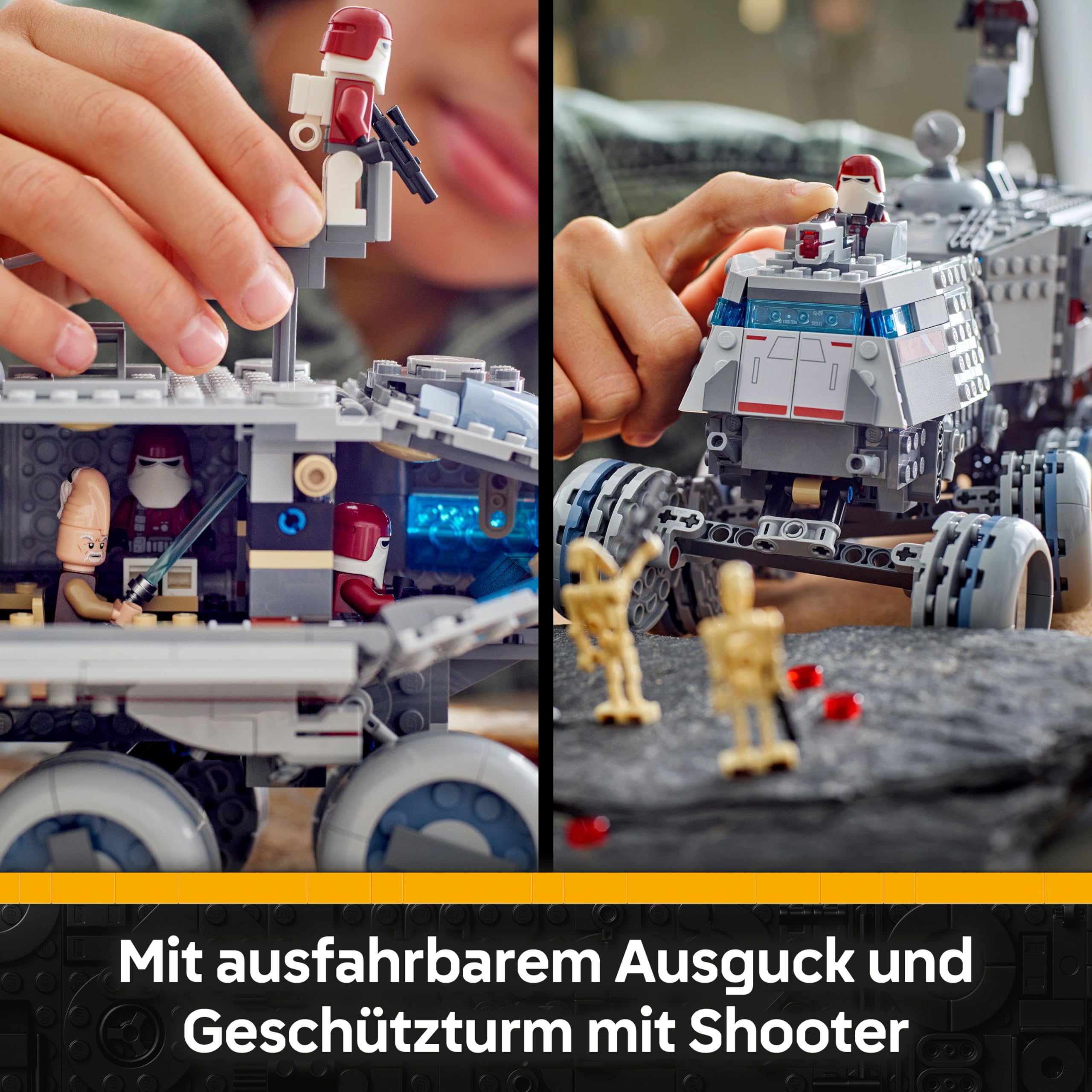 LEGO Star Wars: The Clone Wars Republikanischer Juggernaut - Spielzeug mit Transportfahrzeug - Bauset mit Lichtschwert - Kreatives Spielzeug für Kinder und Erwachsene Fans - 75413