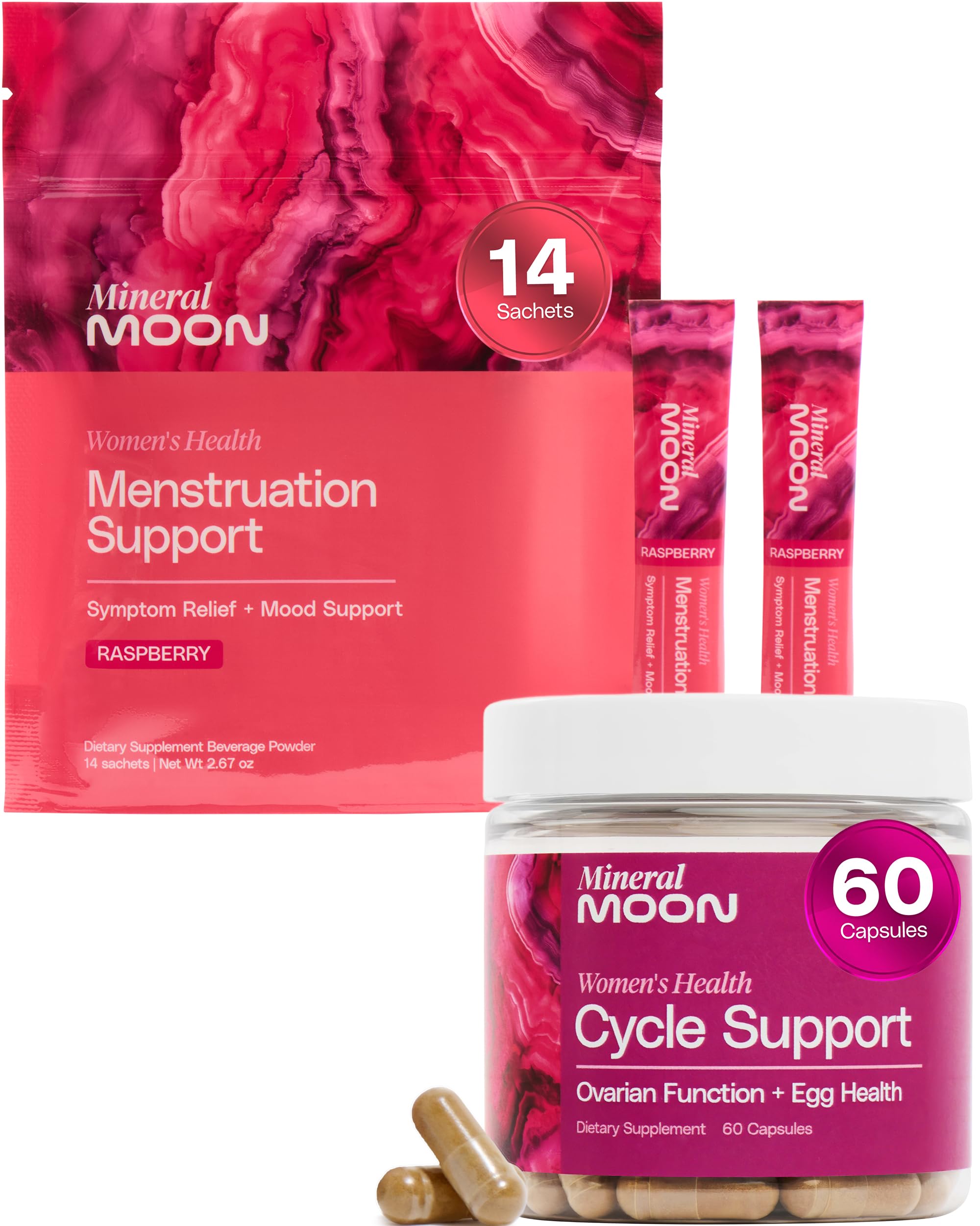 Hormonal Support Bundle - Menstrual Supplement + Cycle Support - Aid Ovulation, Hormonal Balance & PMS Support - Reduce Period Cramps & Fatigue - Antioxidant Ovarian Support Vitamins